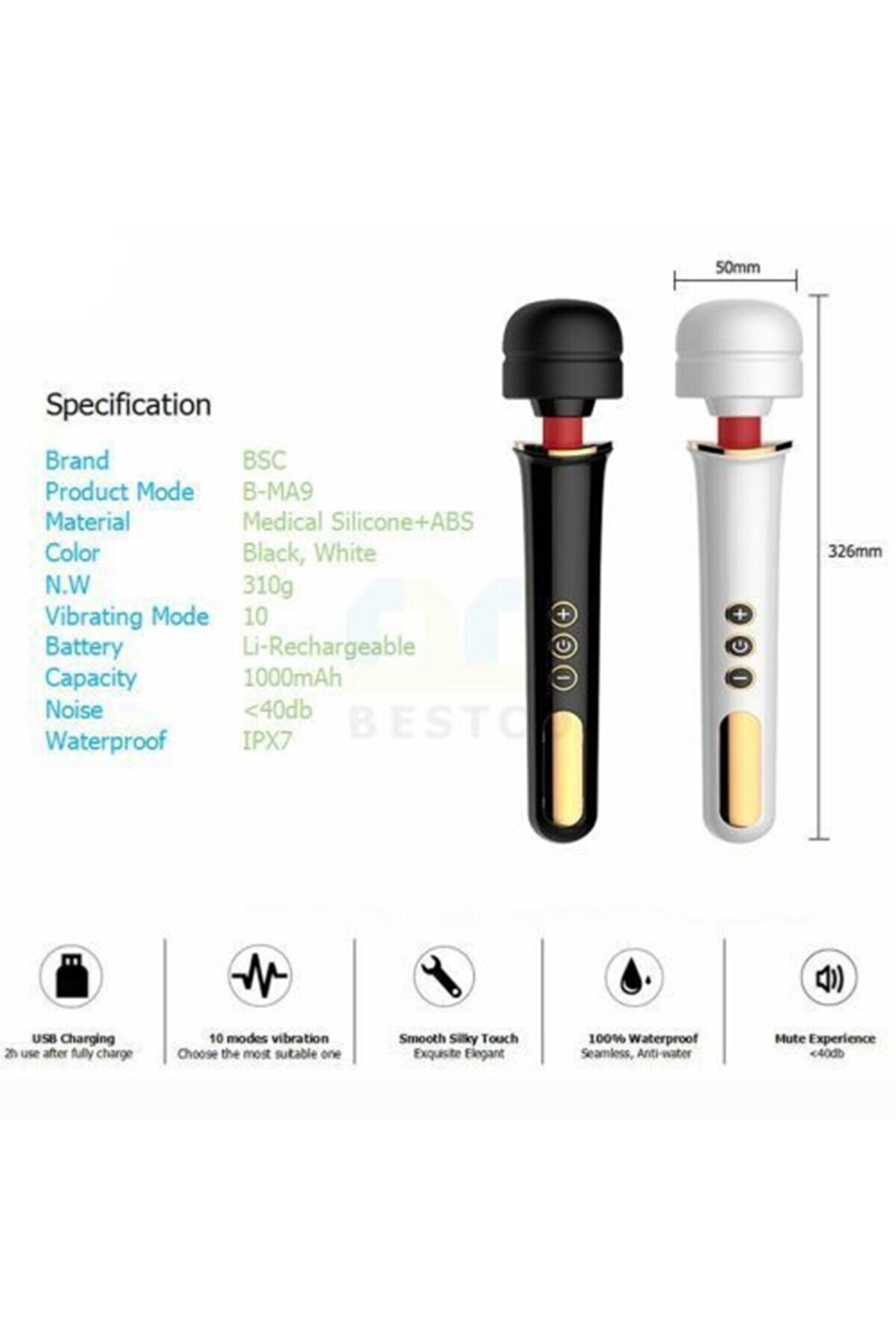 Leten Bestco G&uuml;&ccedil;l&uuml; Masaj Aleti̇ Beyaz