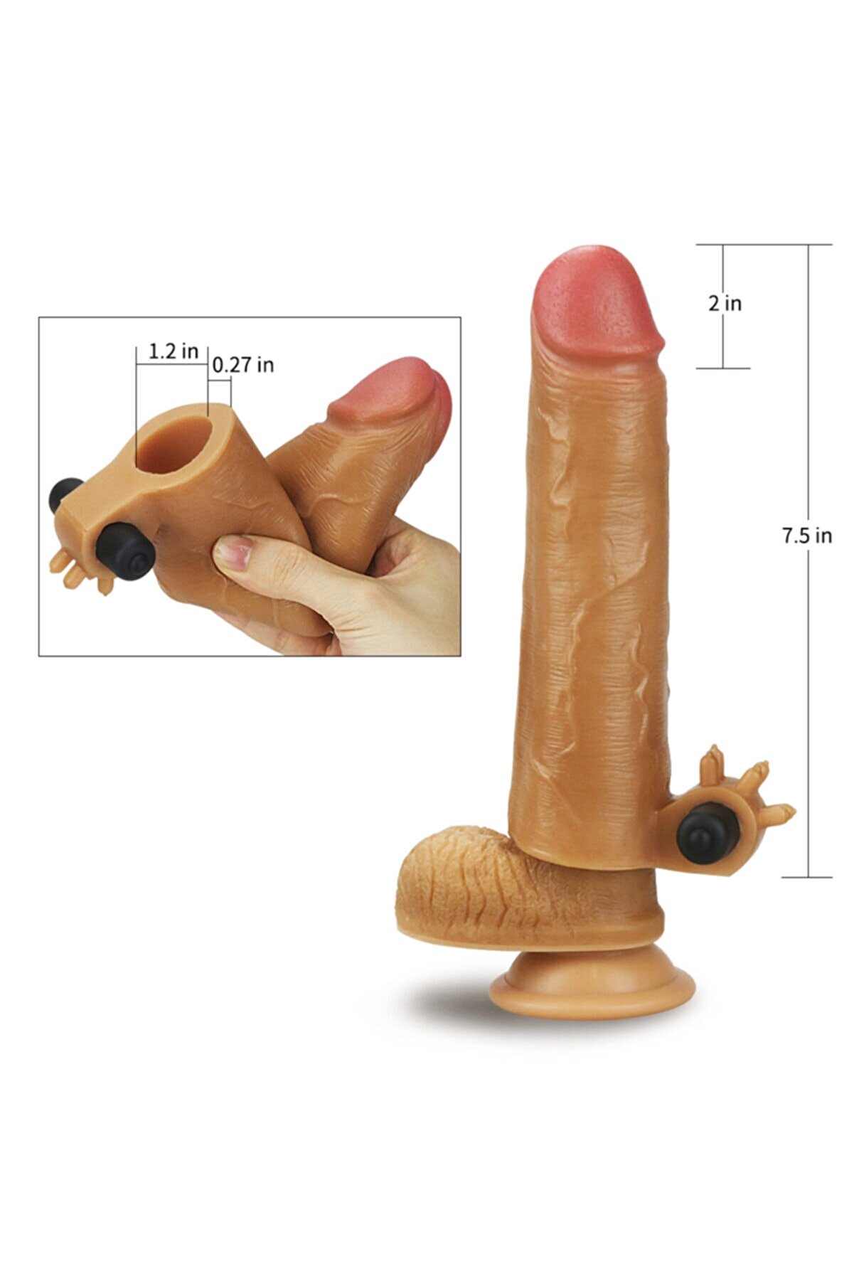 Lovetoy Pleasure Nature Extender 5 Cm Uzatmalı Ti̇treşi̇mli̇ Melez Peni̇s Kılıfı
