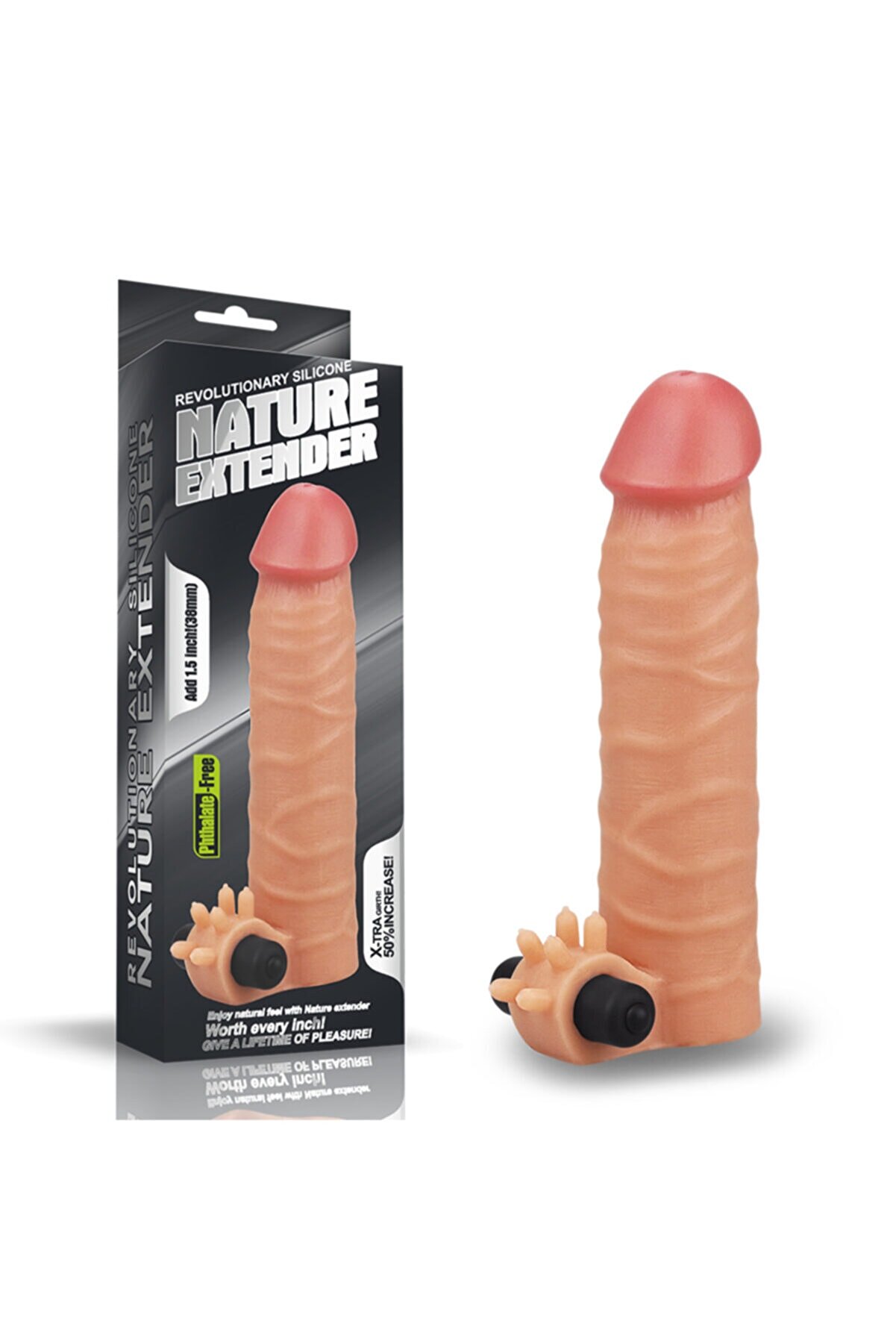 Lovetoy Pleasure Nature Extender 4 Cm Uzatmalı Ti̇treşi̇mli̇ Peni̇s Kılıfı