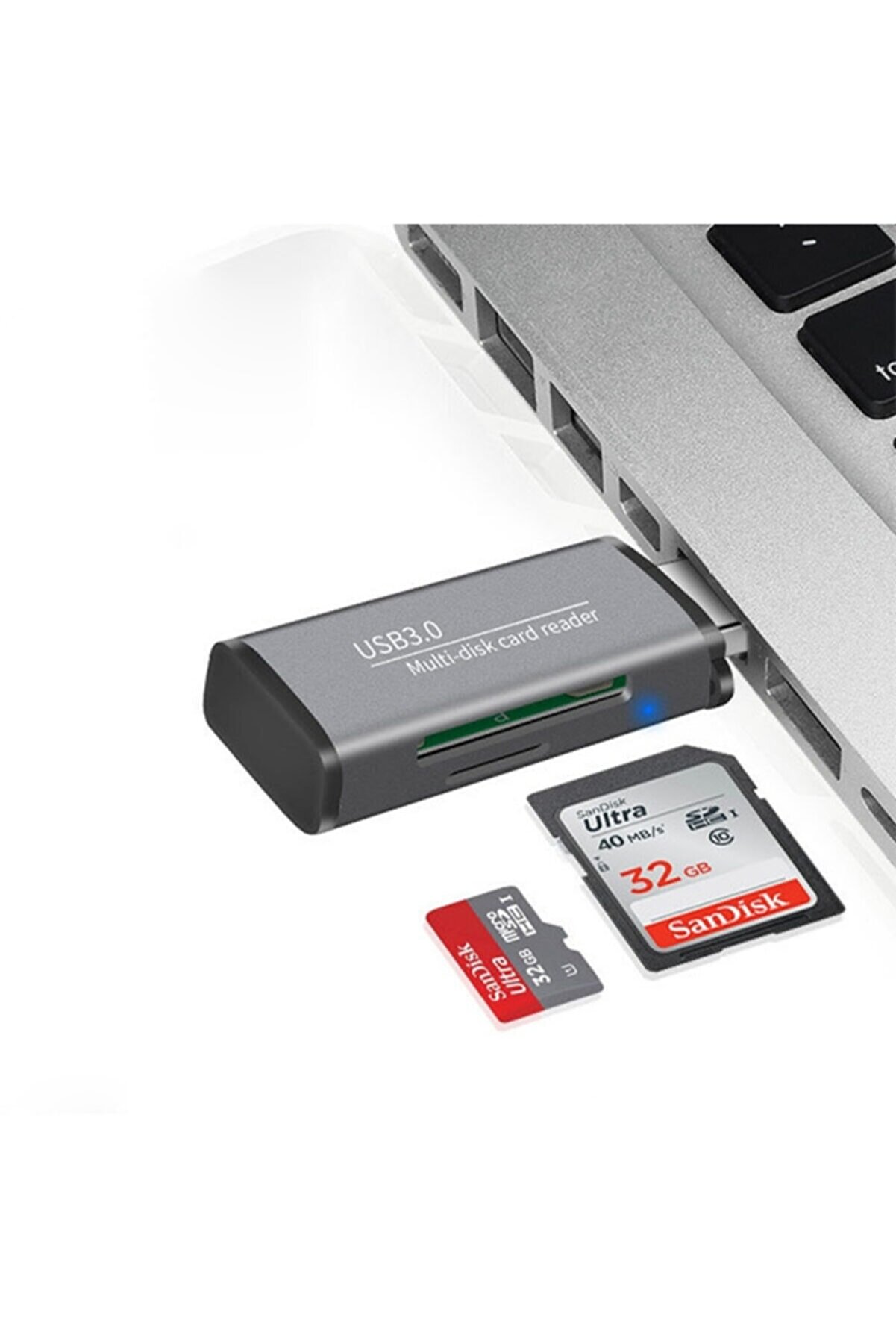 Ads-105 Usb 3.0 Hızlı Card Reader Sd/Tf Hafıza Kart Okuyucu-(5775)