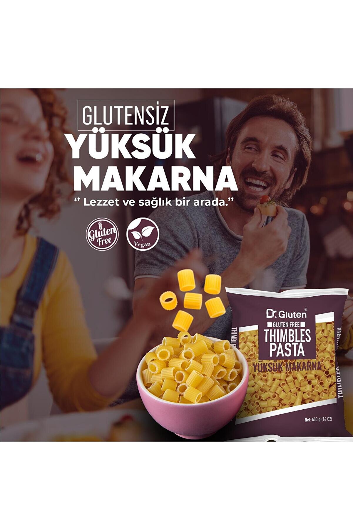 Glutensi̇z Makarna Yüksük Makarna 400 Gr.