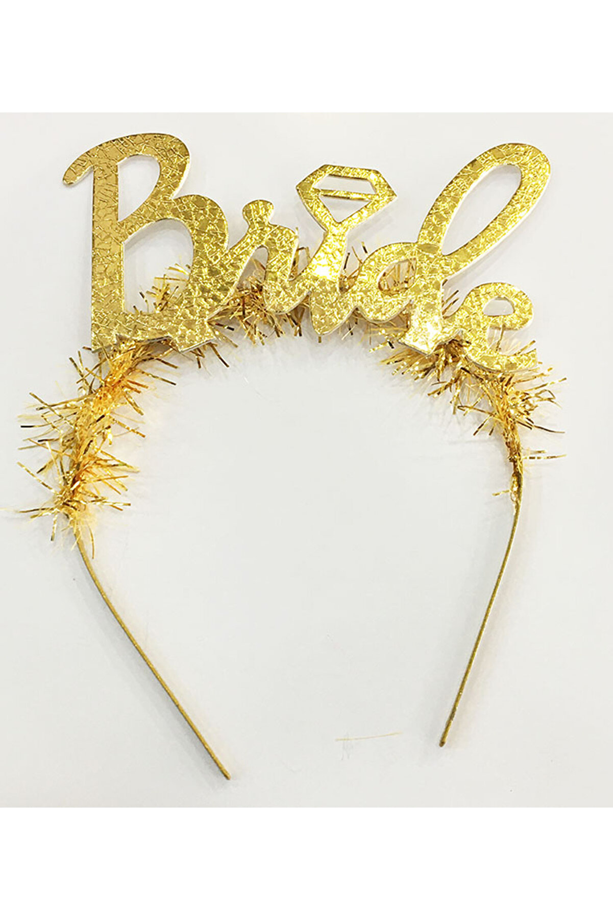 Go İthalat Altın Renk Bekarlığa Veda İtali̇k Yazı Alyanslı Bri̇de Ta&ccedil; (4352)