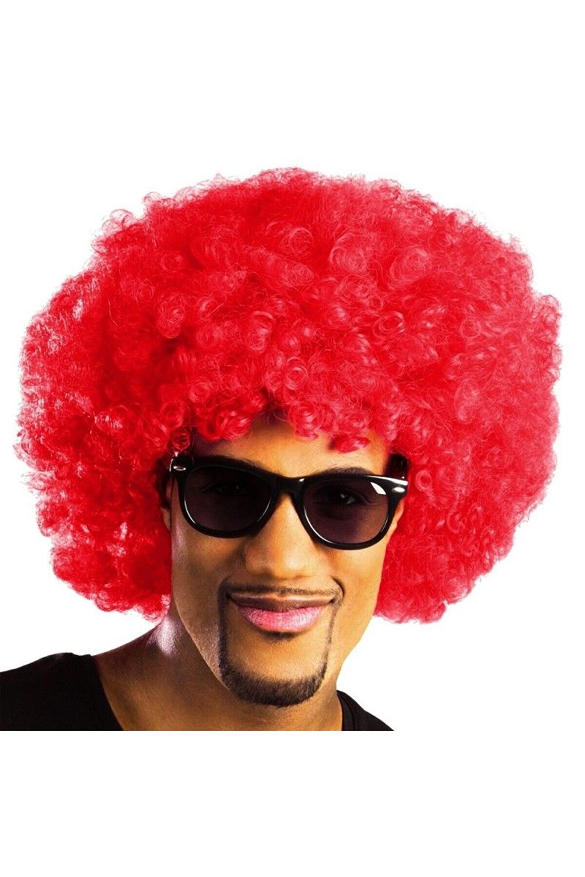 Go İthalat Kırmızı Renk Kıvırcık Afro Bonus Peruk (4352)