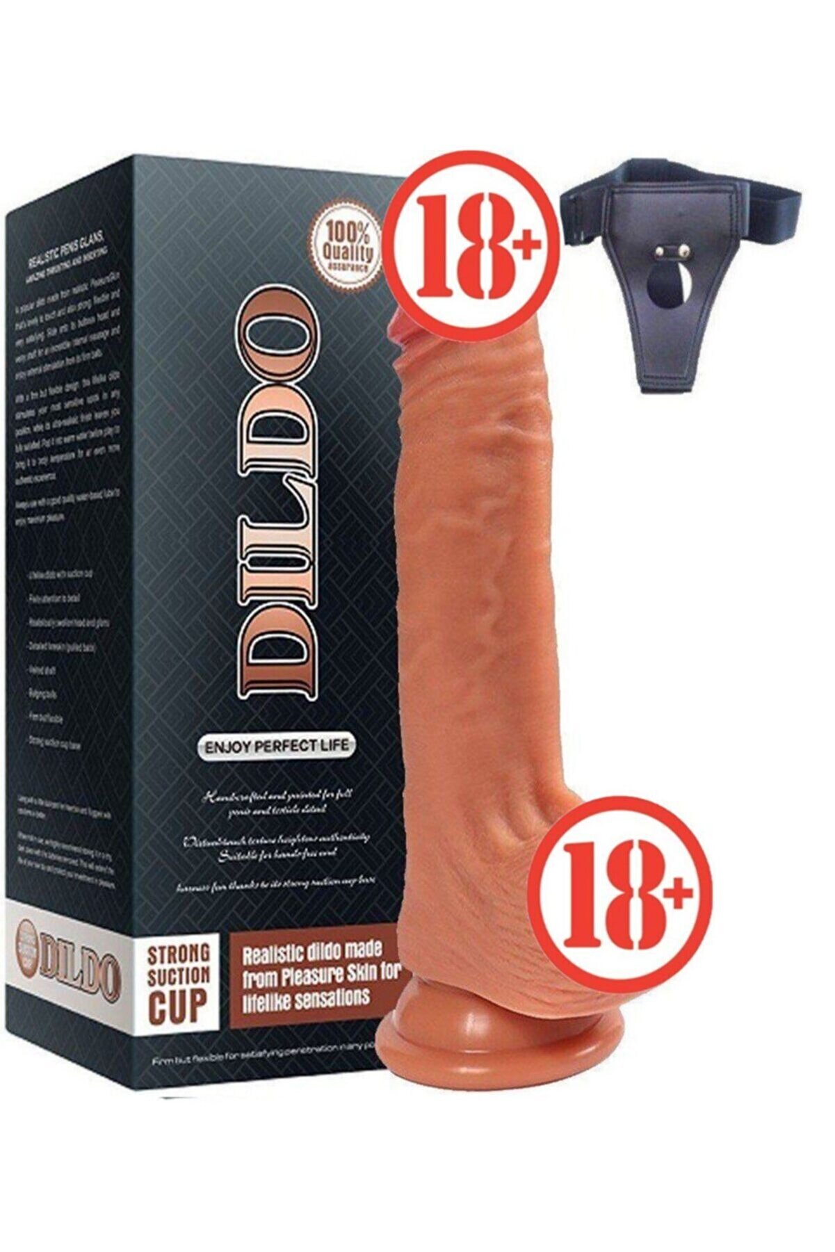 Meyrabest L&uuml;ks Di̇ldo Seri̇es Di̇ego  &Ccedil;i̇ft Katmanlı Et Doku Kemerli̇ Peni̇s 19 Cm