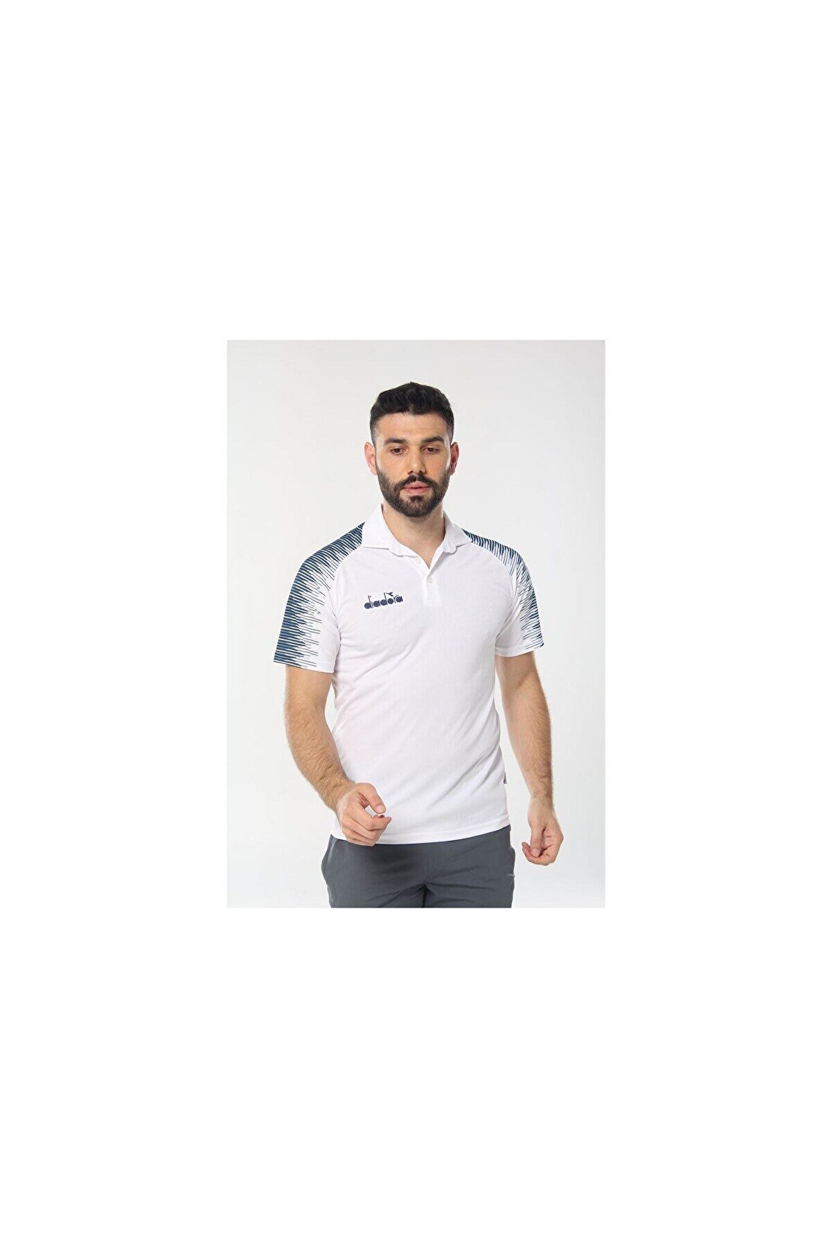 Di̇adora Ri̇ti̇m Polo Yaka Kamp T-Shi̇rt Beyaz