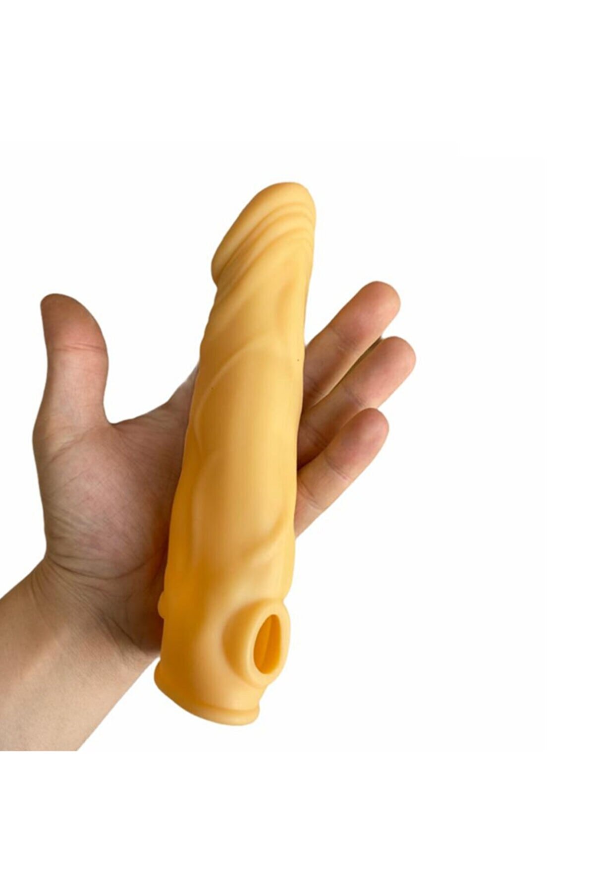 Erox Ten Dokusu  Dolgulu Reali̇sti̇k Peni̇s Kılıfı 7 Cm