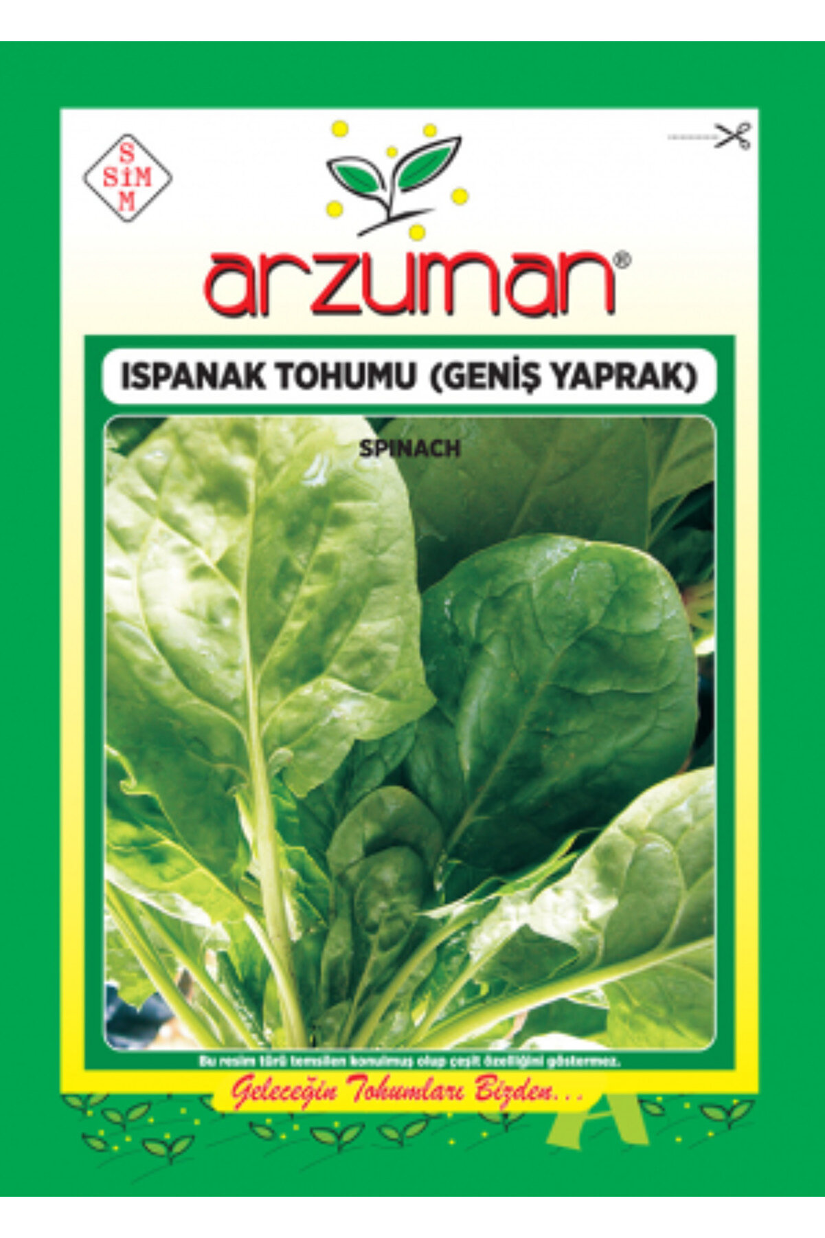 Arzuman Tohum Sebze Geniş Yaprak Ispanak Tohumu 25 Gr