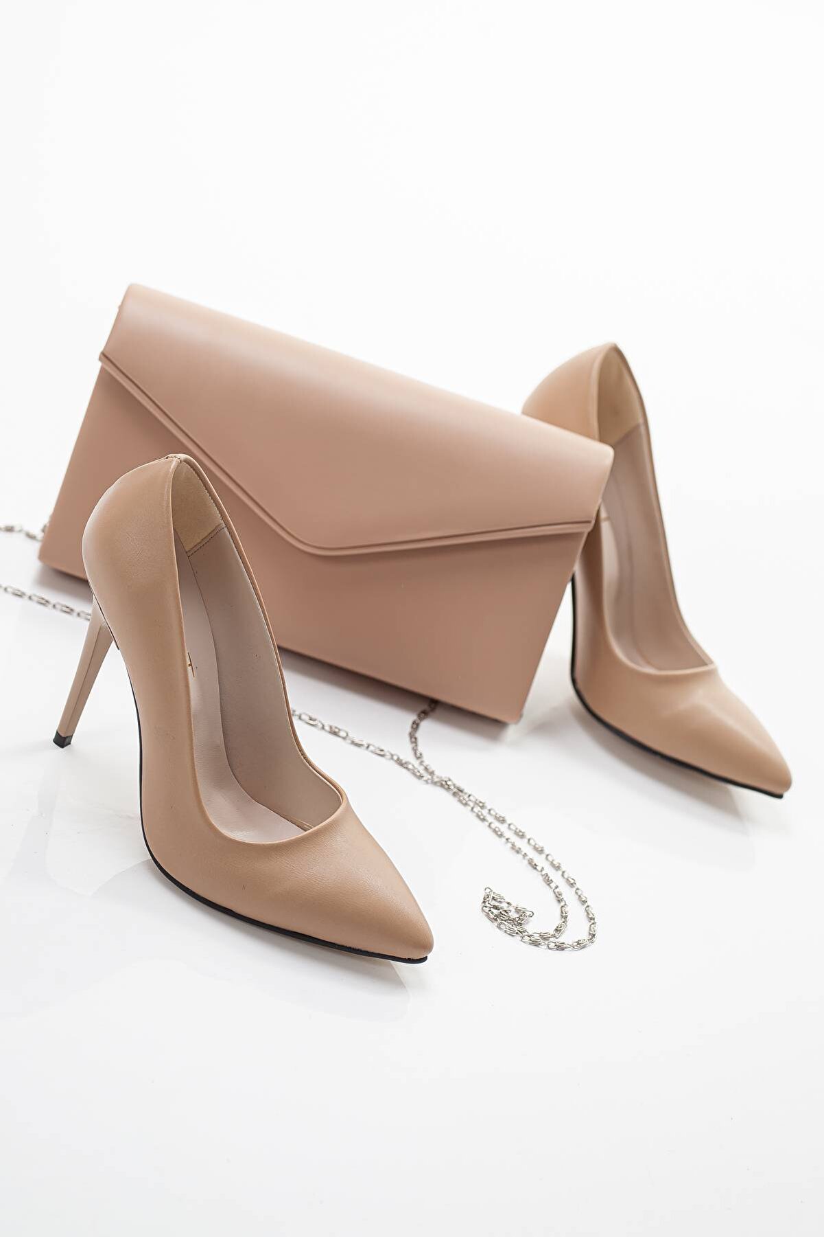 Gult Portföy Zarf Çanta Nude Ci̇lt