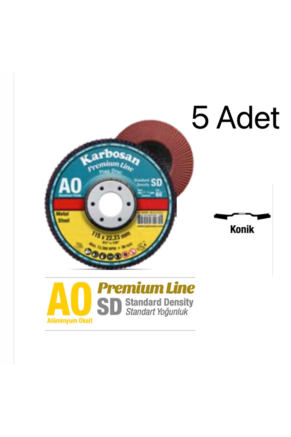 KARBOSAN 115x80Kum Flap Disk (Metal İçin) Zımpara Taşı 5 Adettir.