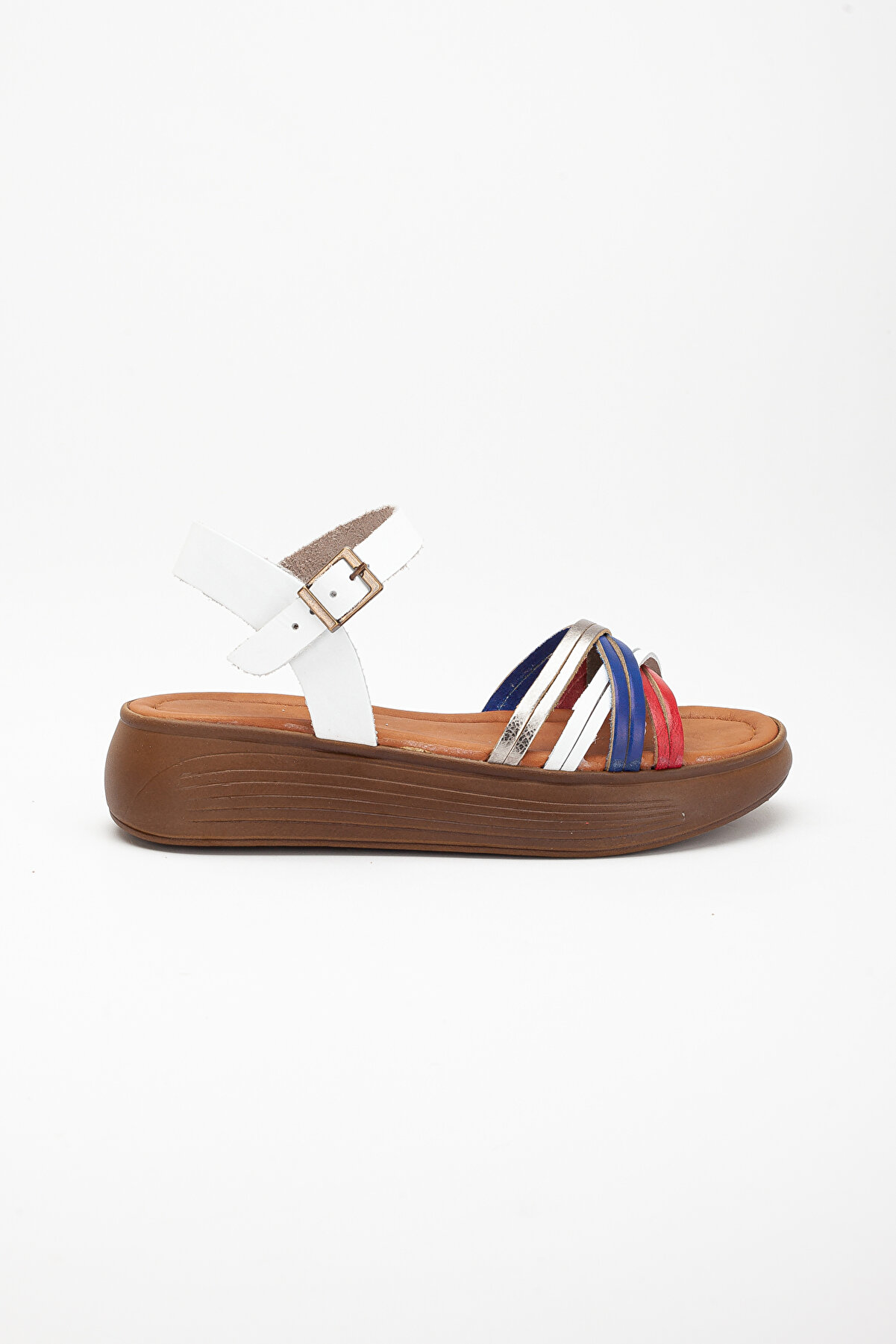 Gult Haki̇ki̇ Deri̇ Sandalet