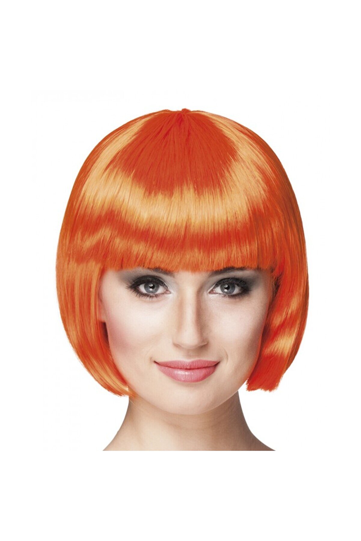 Go İthalat Turuncu Renk Parti̇ Peruğu K&uuml;t Sa&ccedil; (4202)