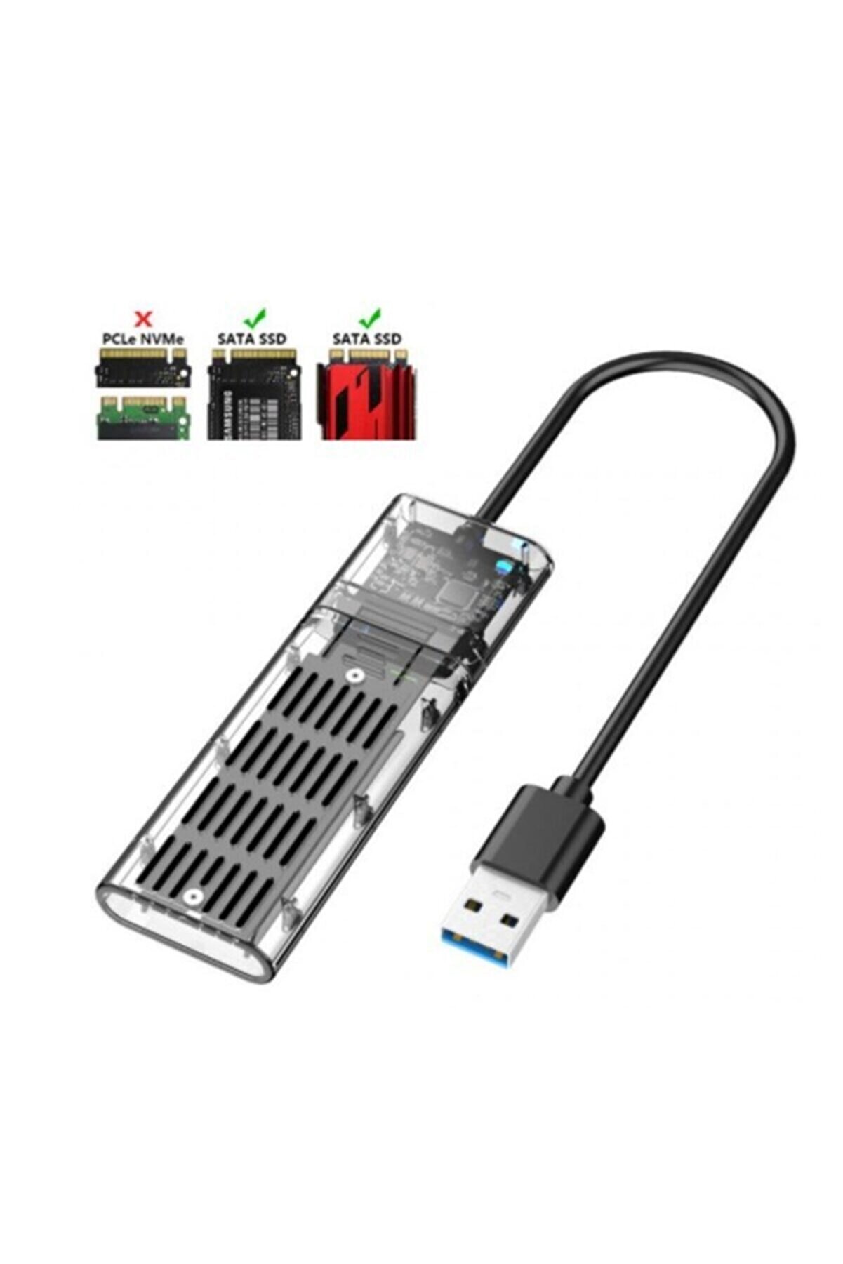 Ally M.2 Sata Usb 3.0 Gen1 Ssd Harddi̇sk Kutusu M.2 Ngff- Jms578 Kapaklı-(1903) - Cpt202121-7610