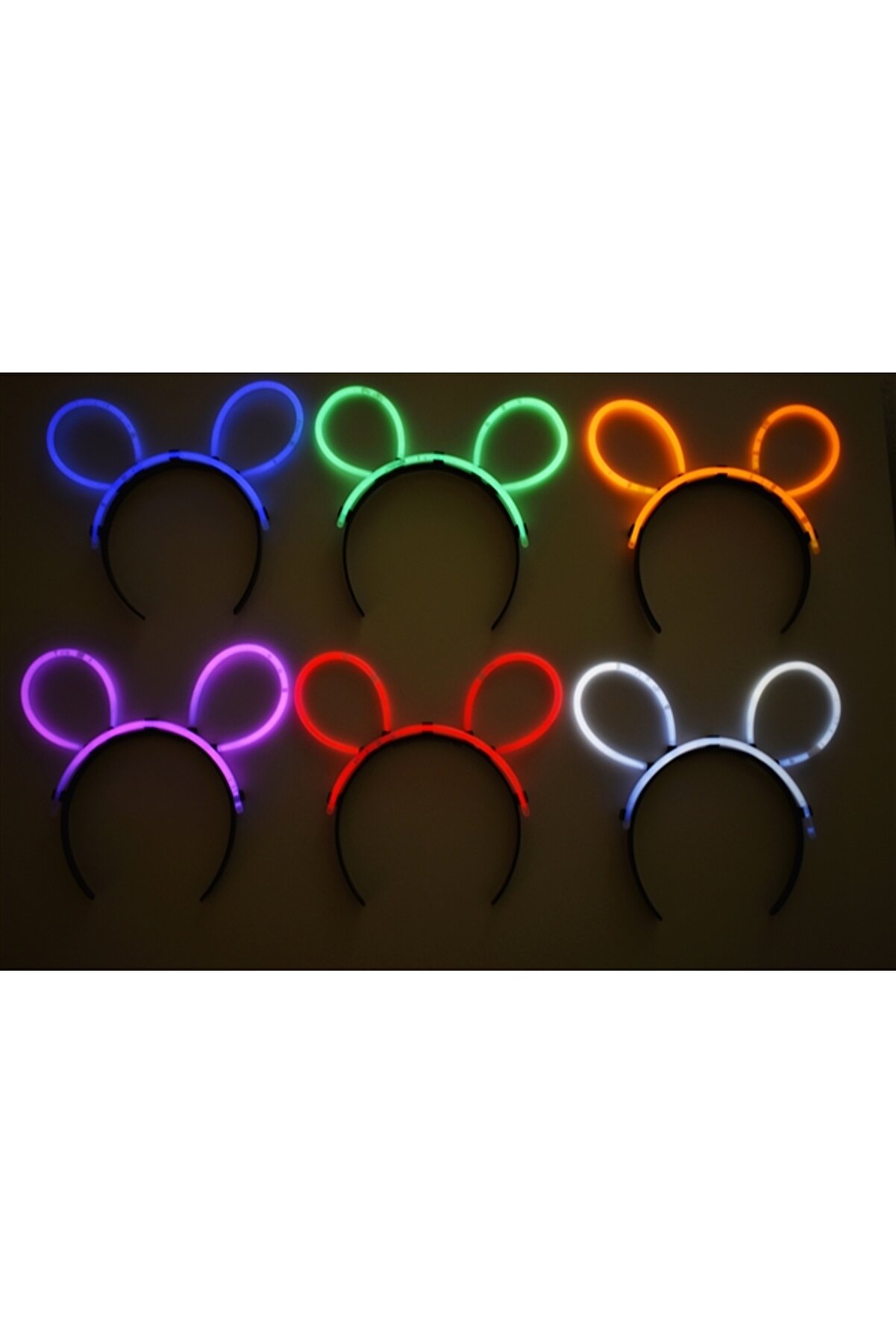 Go İthalat Glow Ta&ccedil; Fosforlu Ta&ccedil; Karışık Renk 12 Adet (4247)