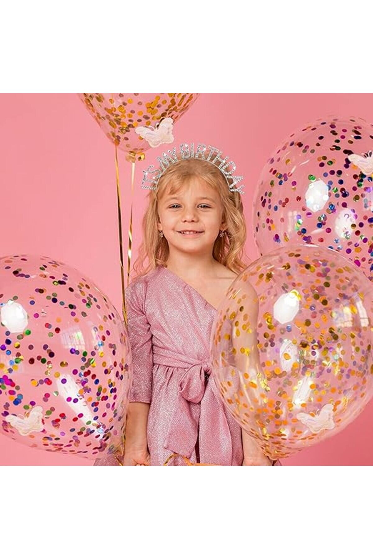 Go İthalat Kri̇stal Taşlı G&uuml;m&uuml;ş Renk İt S My Bi̇rthday Yazılı Doğum G&uuml;n&uuml; Parti̇ Tacı 14X16 Cm (4247)