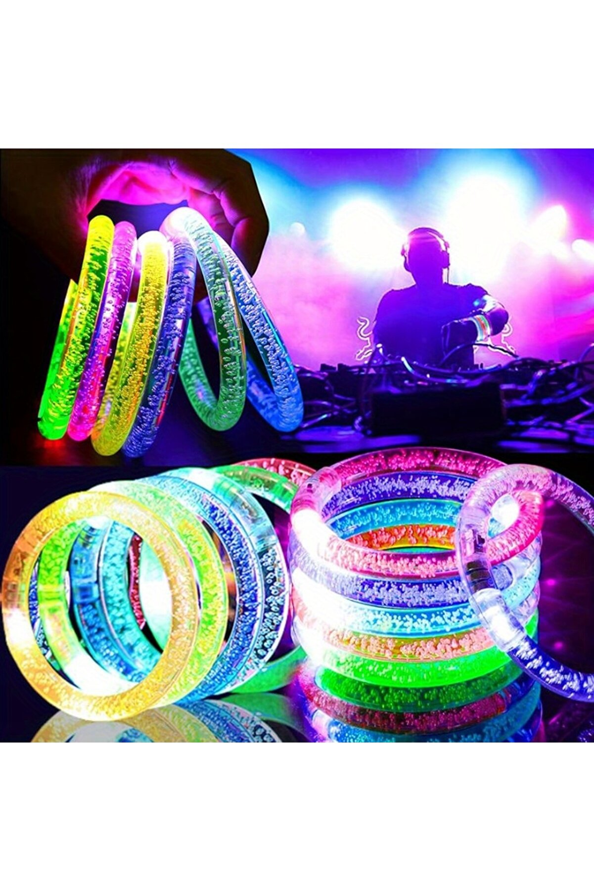 Go İthalat Led Işıklı Pi̇lli̇ Işıklı Rengarenk Bi̇lekli̇k Işıklı Bi̇lezi̇k Karışık Renk 1 Adet (4247)