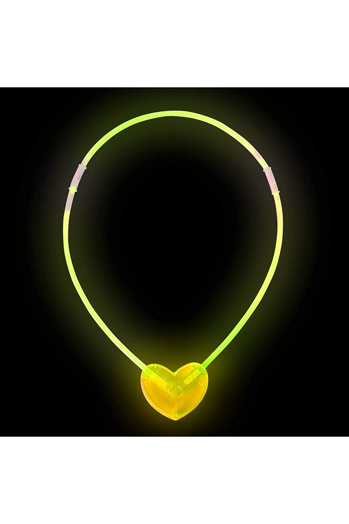 Go İthalat Karanlıkta Yanan Glow Kalp Şeki̇lli̇ Kolye 6 Renk 6 Adet (4247)