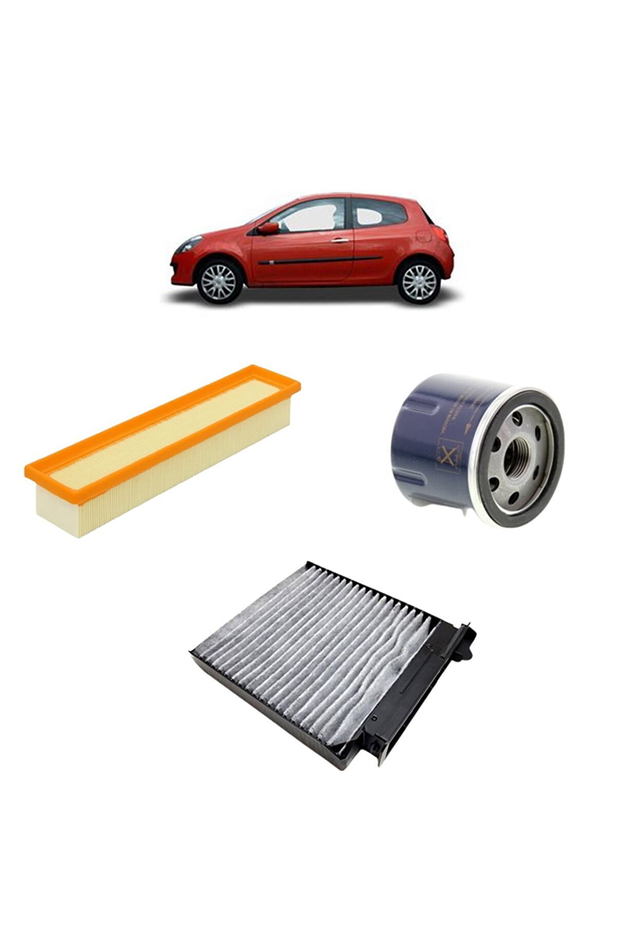 otoparco Renault Clio 3 1.2 16 Valf 3Lü Karbon Filtre Seti 2005-2012