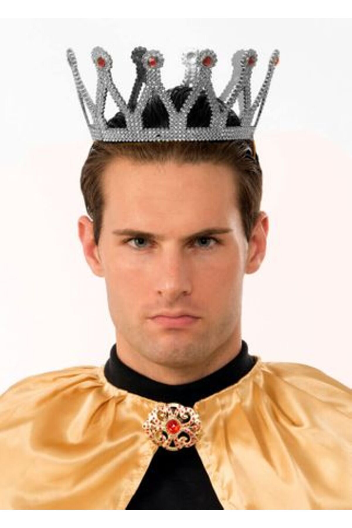 Go İthalat G&uuml;m&uuml;ş Renk &Ccedil;ocuk Ve Yeti̇şki̇n Uyumlu Kral Tacı (4247)