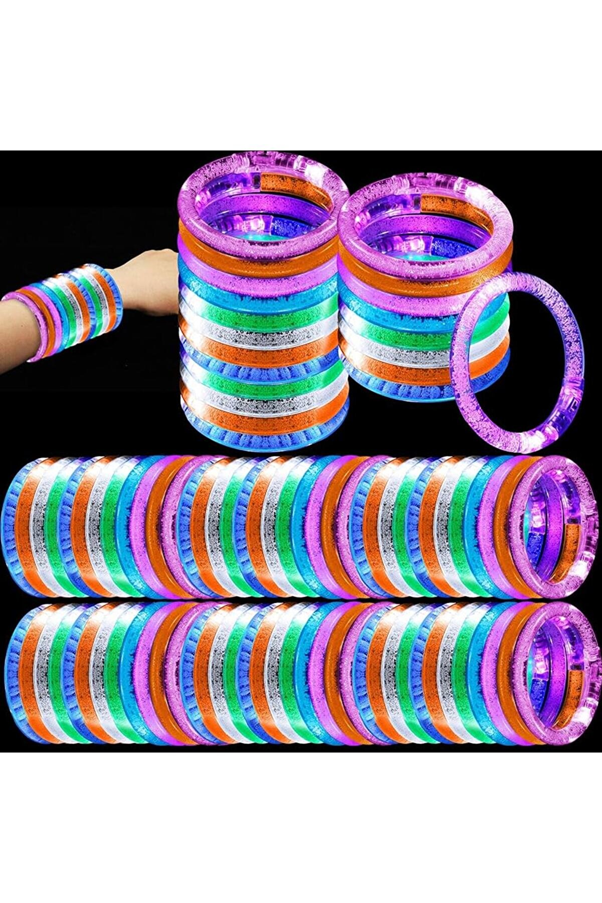 Go İthalat Led Işıklı Pi̇lli̇ Işıklı Rengarenk Bi̇lekli̇k Işıklı Bi̇lezi̇k Karışık Renk 1 Adet (4247)