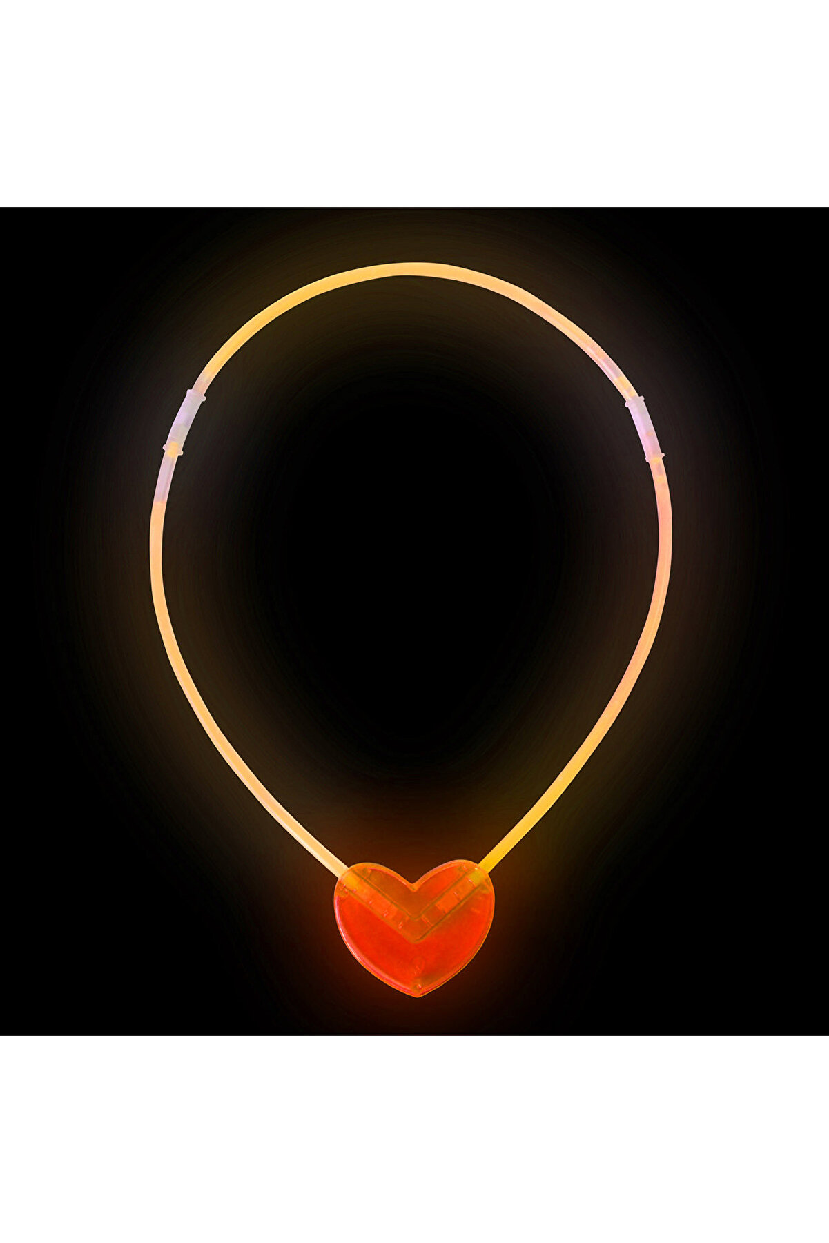 Go İthalat Karanlıkta Yanan Glow Kalp Şeki̇lli̇ Kolye 6 Renk 6 Adet (4247)