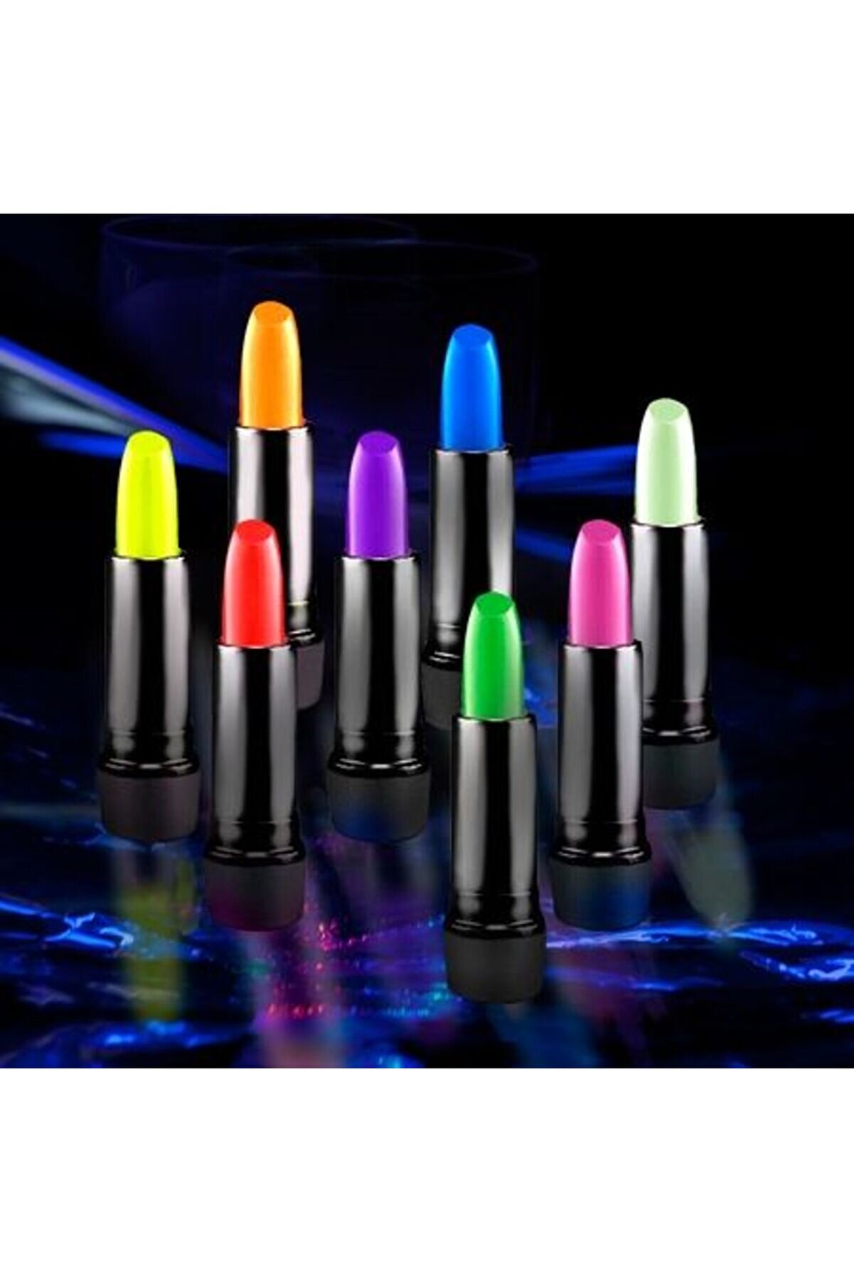 Go İthalat Karanlıkta Parlayan Yanan Uv Neon Ruj Y&uuml;z Boyama 6 Adet 6 Renk (4247)
