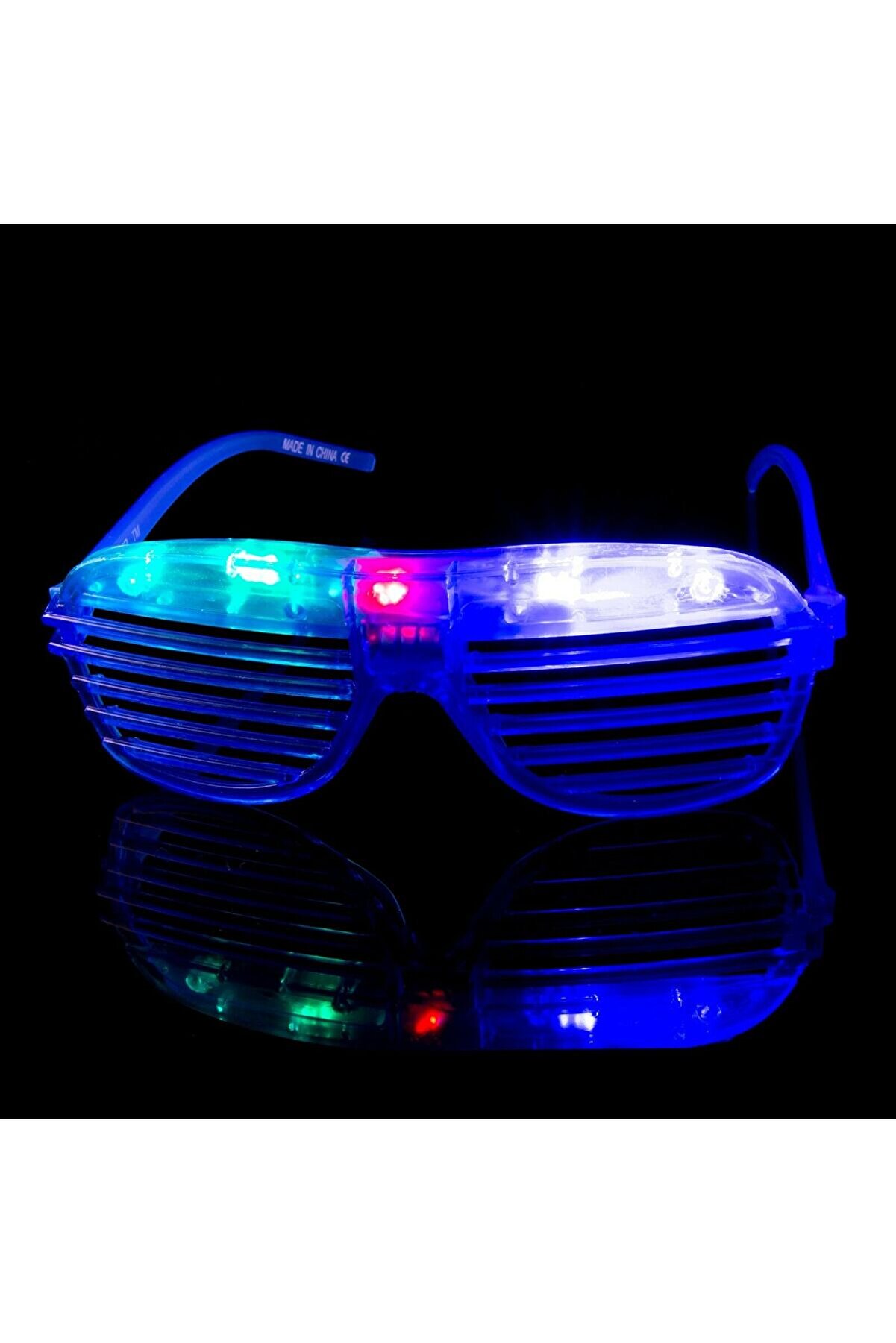 Go İthalat Led Işıklı Pi̇lli̇ Panjur Şeki̇lli̇ Rengarenk Yanıp S&ouml;nen L&uuml;ks Parti̇ G&ouml;zl&uuml;ğ&uuml; Karışık 12 Adet (4247)