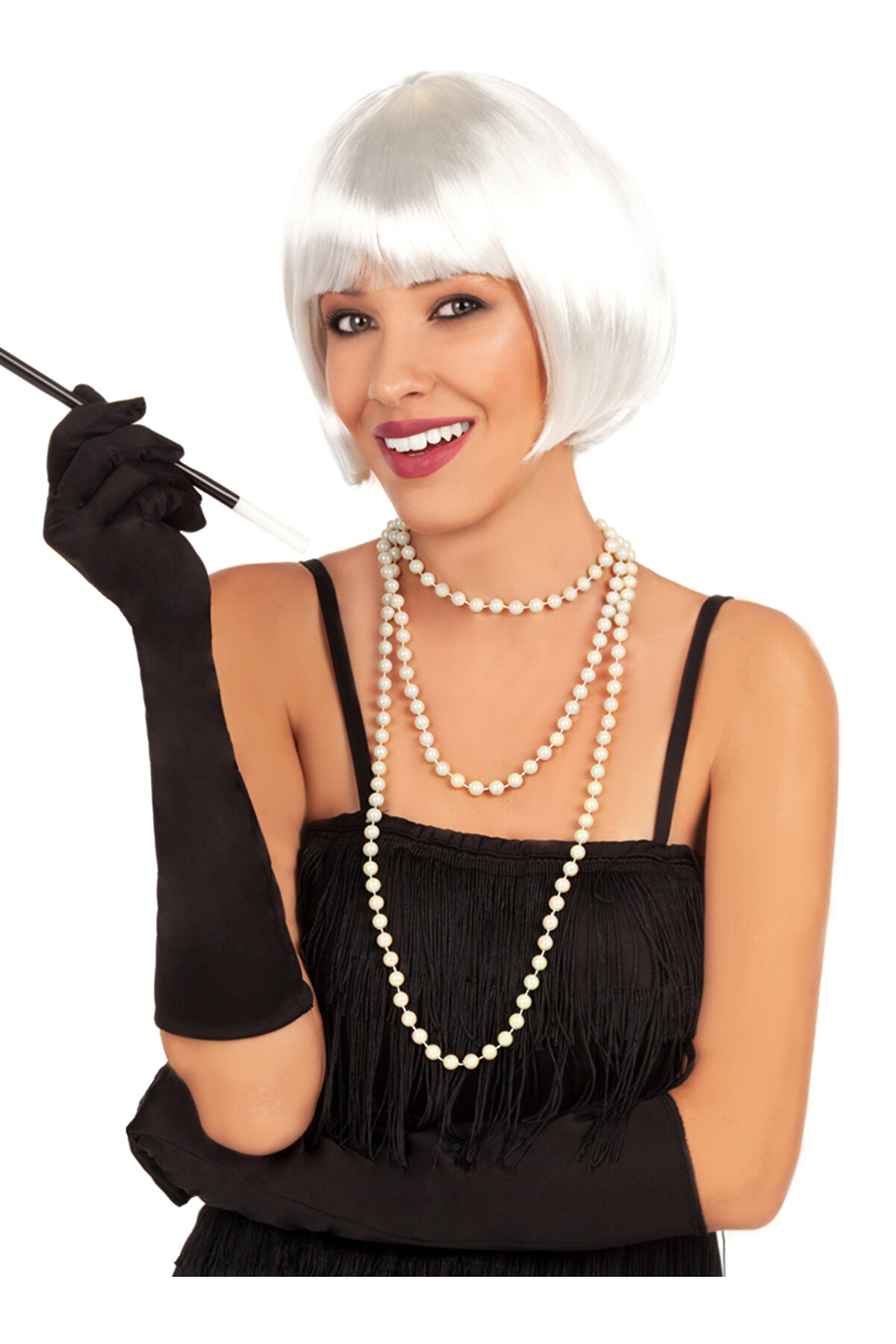 Go İthalat Beyaz Renk Parti̇ Peruğu Kısa K&uuml;t Sa&ccedil; (4202)