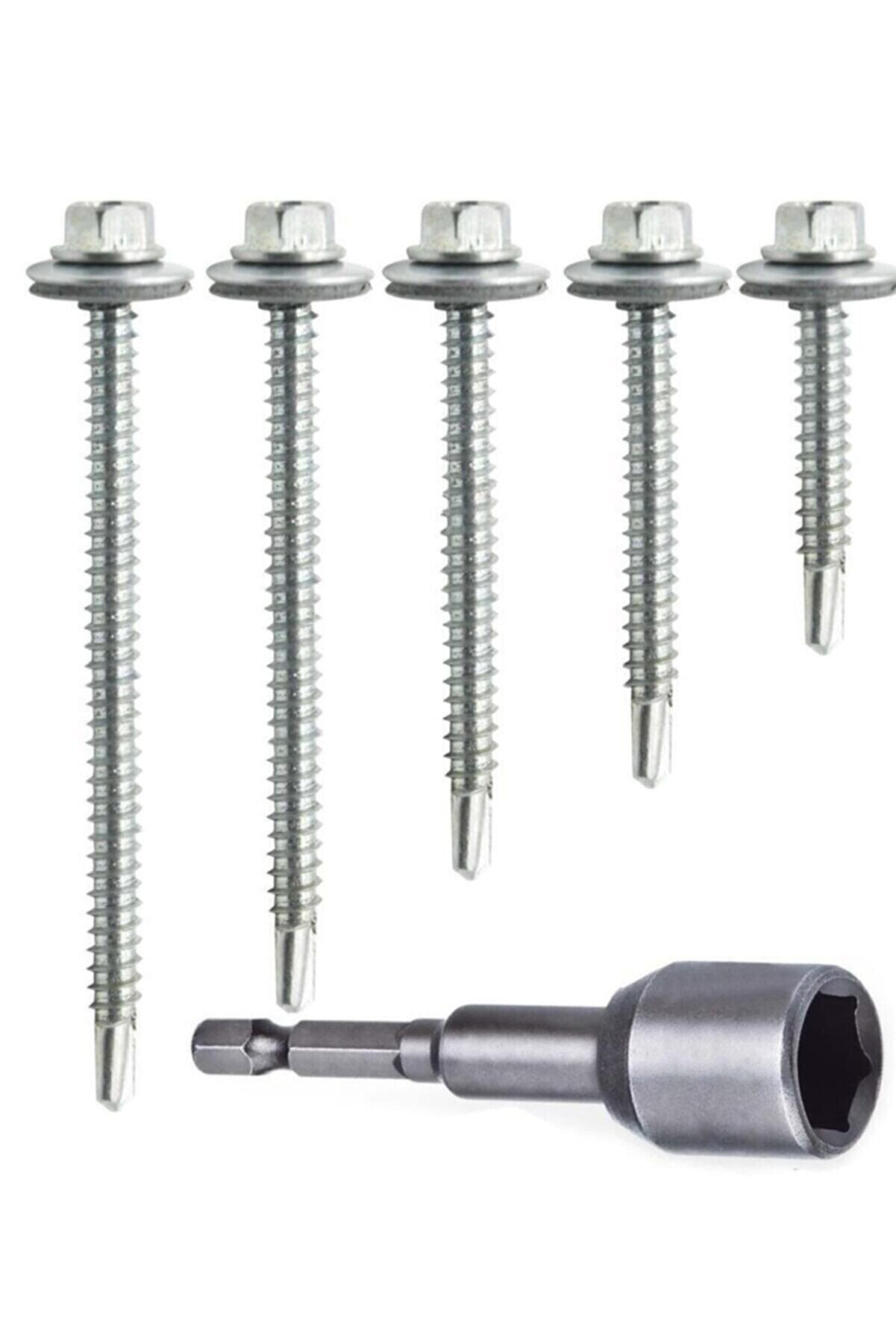 Selectron 100 Adet 5,5x25 Mm Çatı Vidası Matkap Uçlu Trapez Sac Vidası Akıllı Vida
