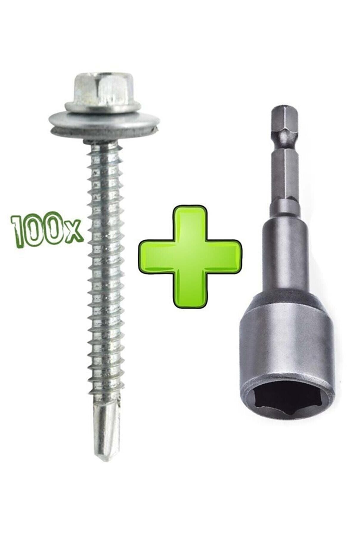 100 Adet 5,5X25 Mm Çatı Vi̇dası Matkap Uçlu Trapez Sac Vi̇dası Akıllı Vi̇da
