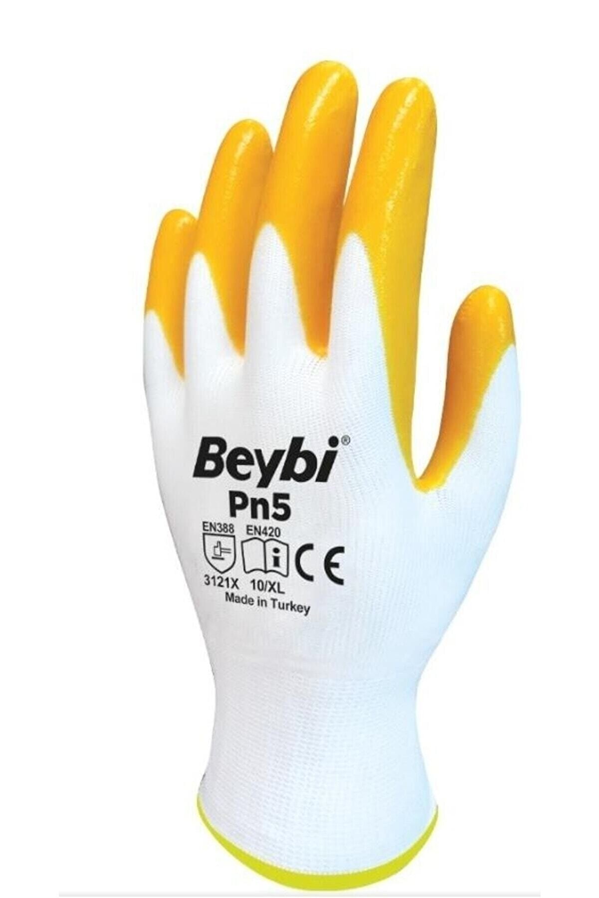 Elora Ni̇tri̇l Pmk Örme Beyaz/Sarı 12Li̇ Paket