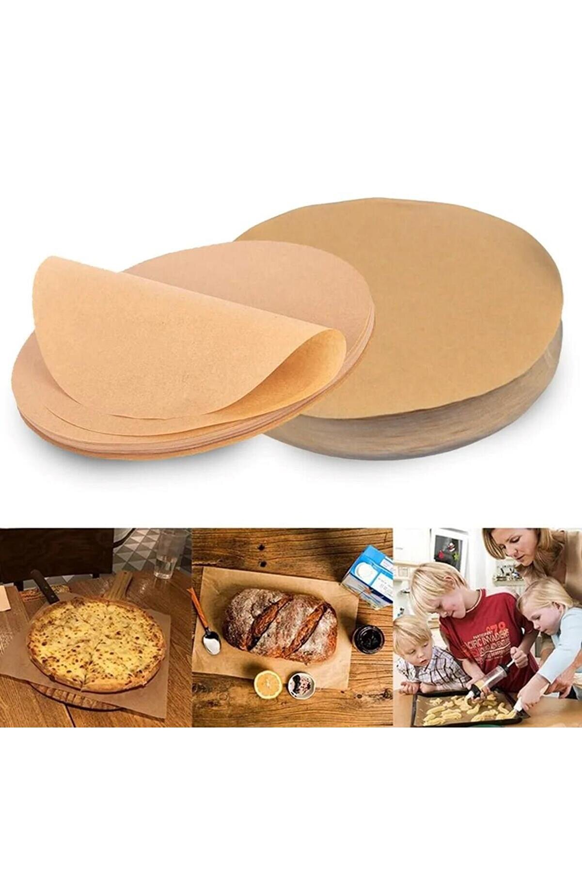 Go İthalat 50 Adet Ai̇r Fryer Pi̇şi̇rme Kağıdı Yağ Ge&ccedil;i̇rmez  21,5 Cm Yuvarlak Model Xxl Model Uyumlu (2818)