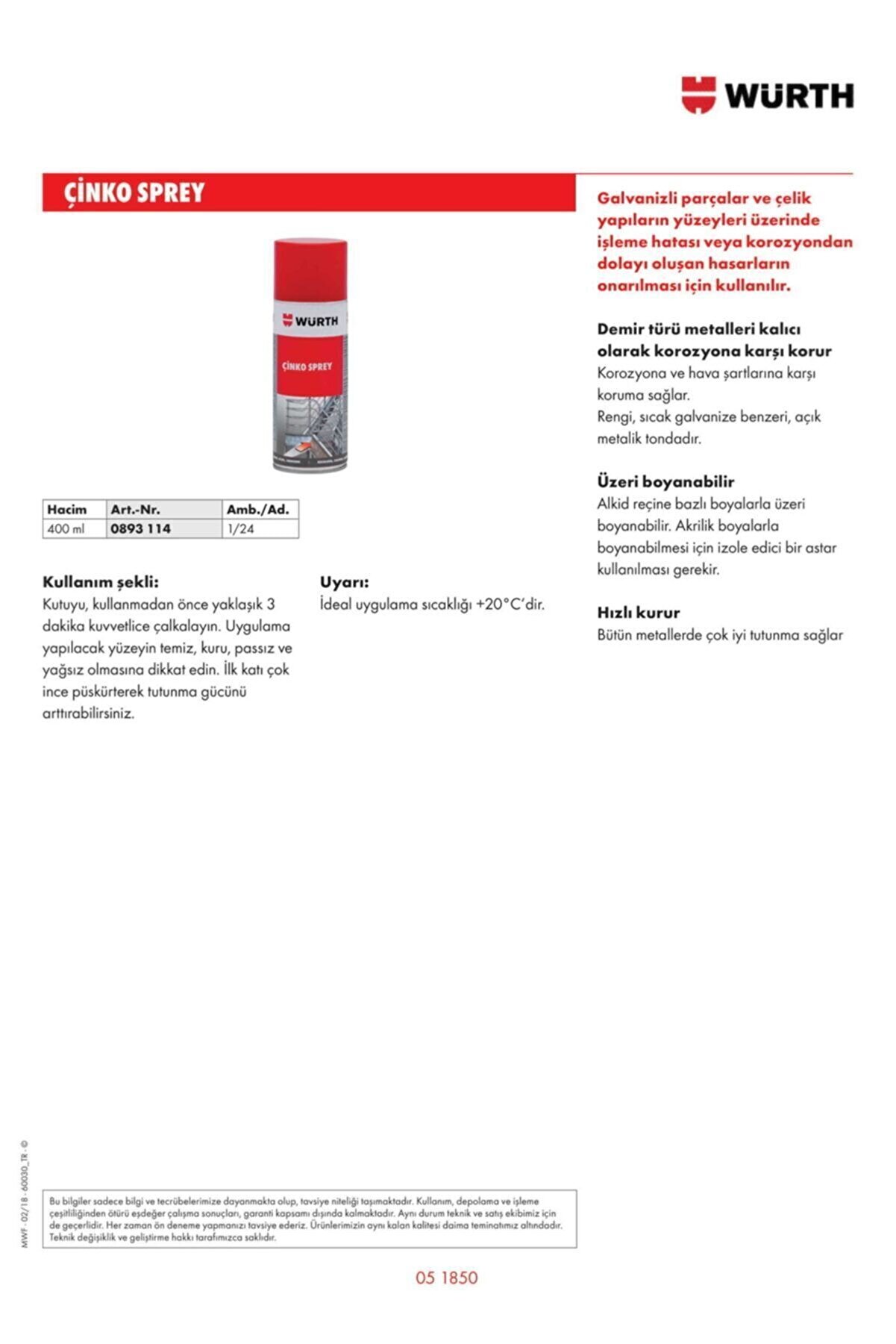 Temel Çi̇nko Koruma Çi̇nko Sprey 400Ml   Made In Germany  