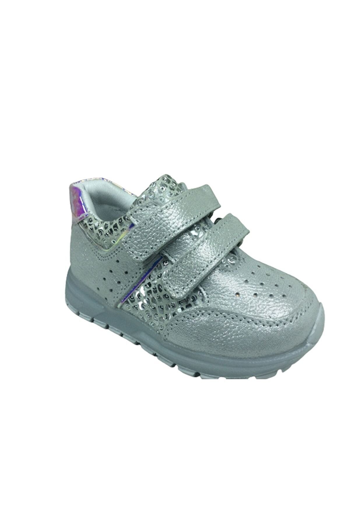 Bebe Kız Çocuk Spor Ayakkabı Gümüş Baskılı Cırtlı%100Derı Anatomi̇k