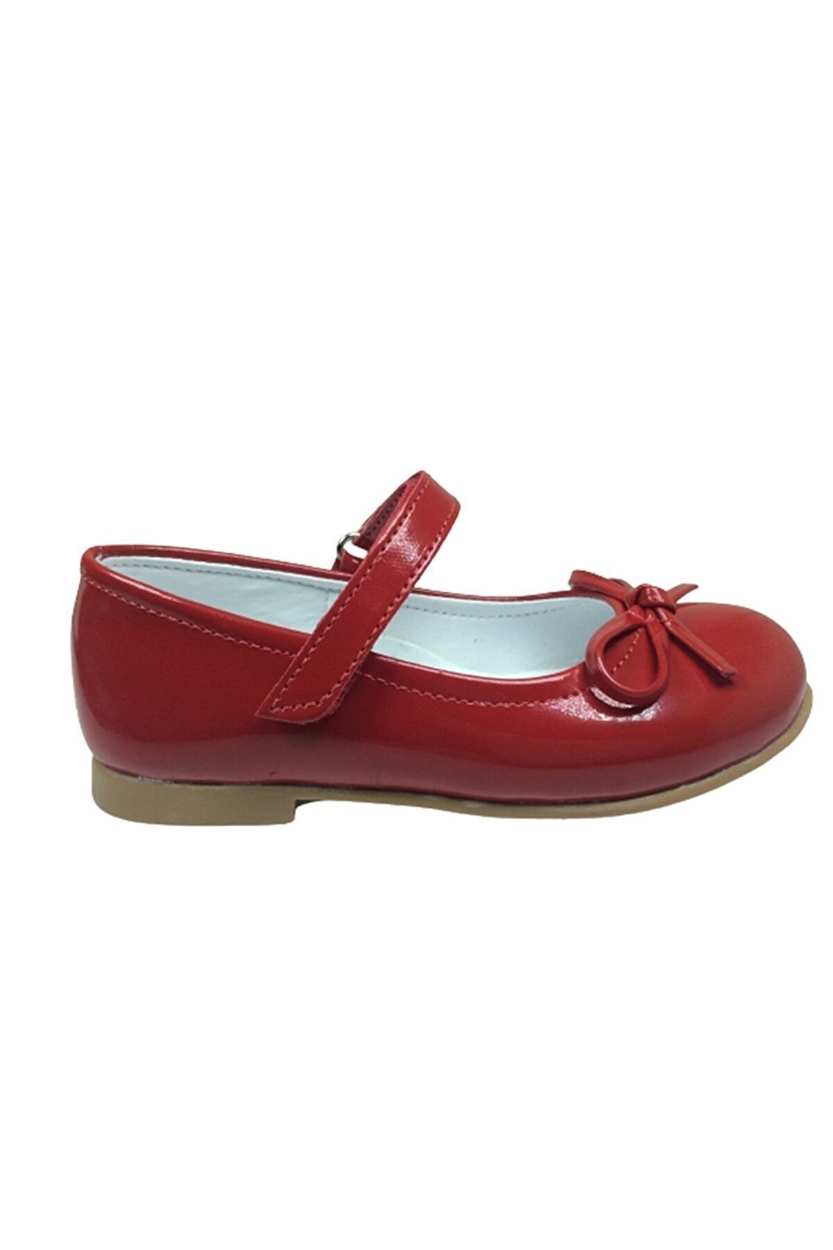 Ortopedi̇kal Orta&ccedil; Emt Bebe Kırmızı Rugan Bıyık Fi̇yonk Kız &Ccedil;ocuk Babet Abi̇ye Ayakkabı Fantazi̇ D&uuml;ğ&uuml;n