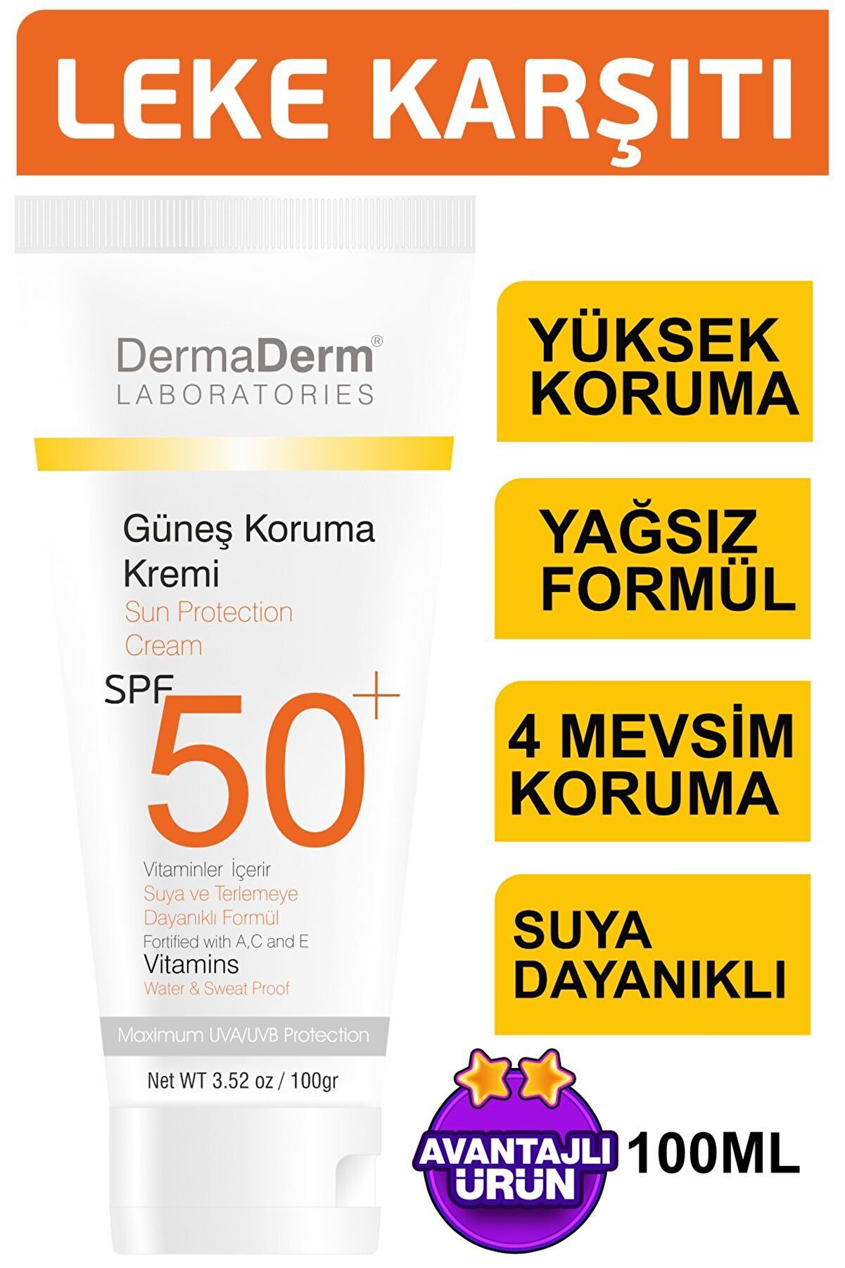 Bi̇tki̇sel Güneş Kremi̇ Spf 50 Faktör 100 Gr