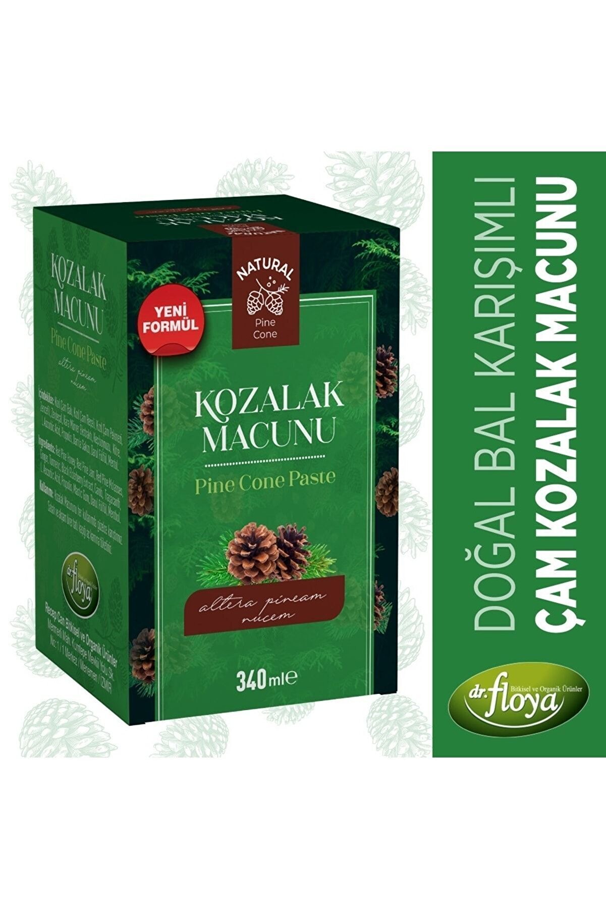 Natural Çam Kozalak Macunu Kara Mürver Karışımlı 340 Ml.