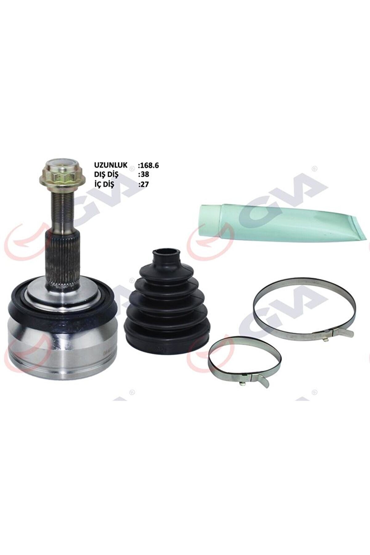 GVA AKS KAFASI DIŞ ÖN TRANSPORTER T5 1.9 TDI 04-10 AXB38×27x63 168.5mm GVA 4475220K 7H0498099-7H0407321B