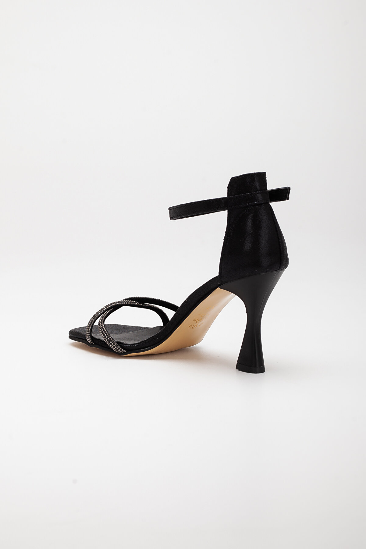 Gult Yazlık Taş Işlemeli̇ Ayakkabı Si̇yah Sedef