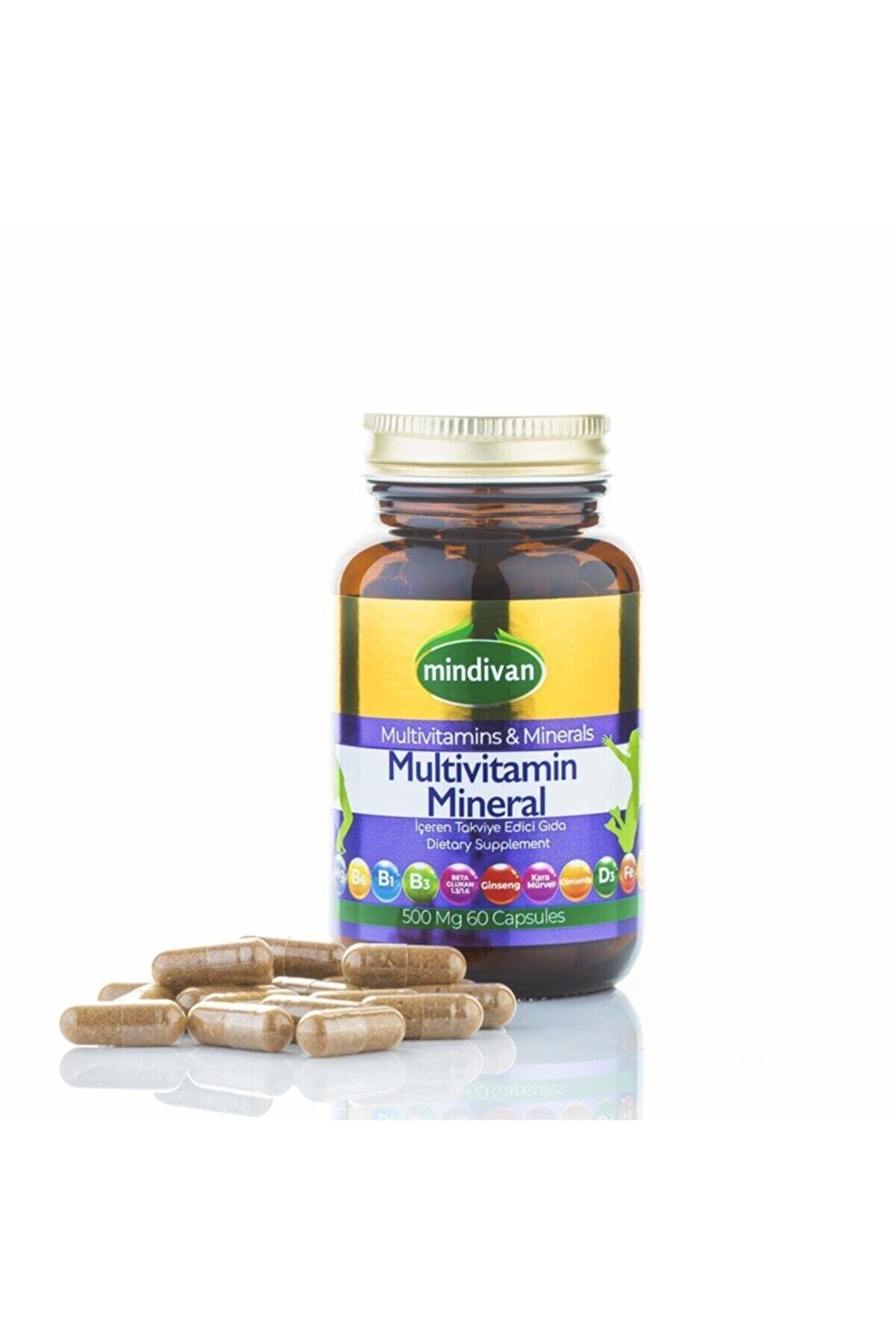 Multi̇vi̇tami̇n Mi̇neral Ve Bi̇tki̇ Ektreleri̇ 60 Kapsül 500Mg