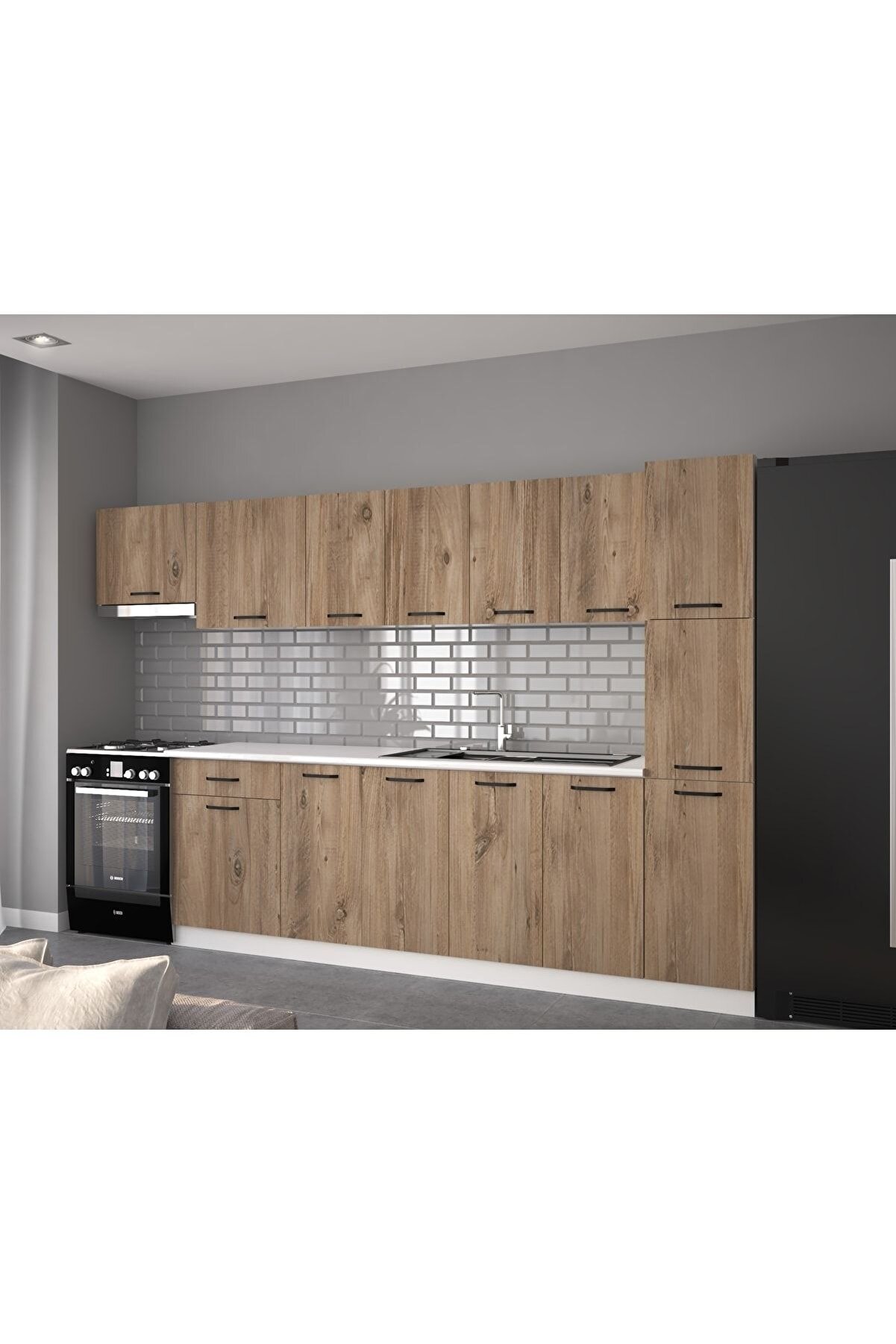 Vi̇sasconcept 320 Cm Zeynep Hazır Mutfak Dolabı Ki̇ler Ve Aspi̇rat&ouml;r Mod&uuml;ll&uuml; Atlanti̇k &Ccedil;am(Tezgah Dahi̇l)