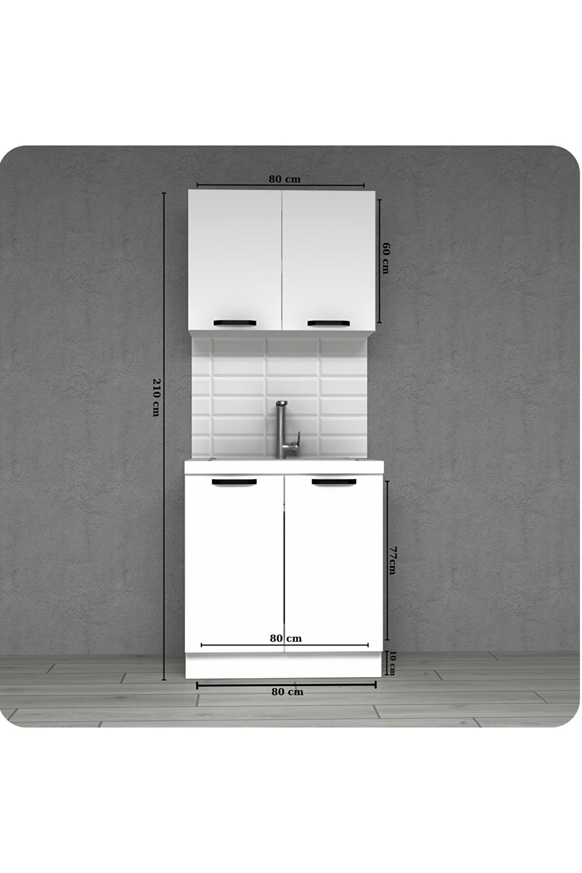 Vi̇sasconcept 80 Cm &Ccedil;ok Ama&ccedil;lı Mutfak Dolabı Ofi̇s Ti̇pi̇ Hazır Mutfak Tezgah Dahi̇l