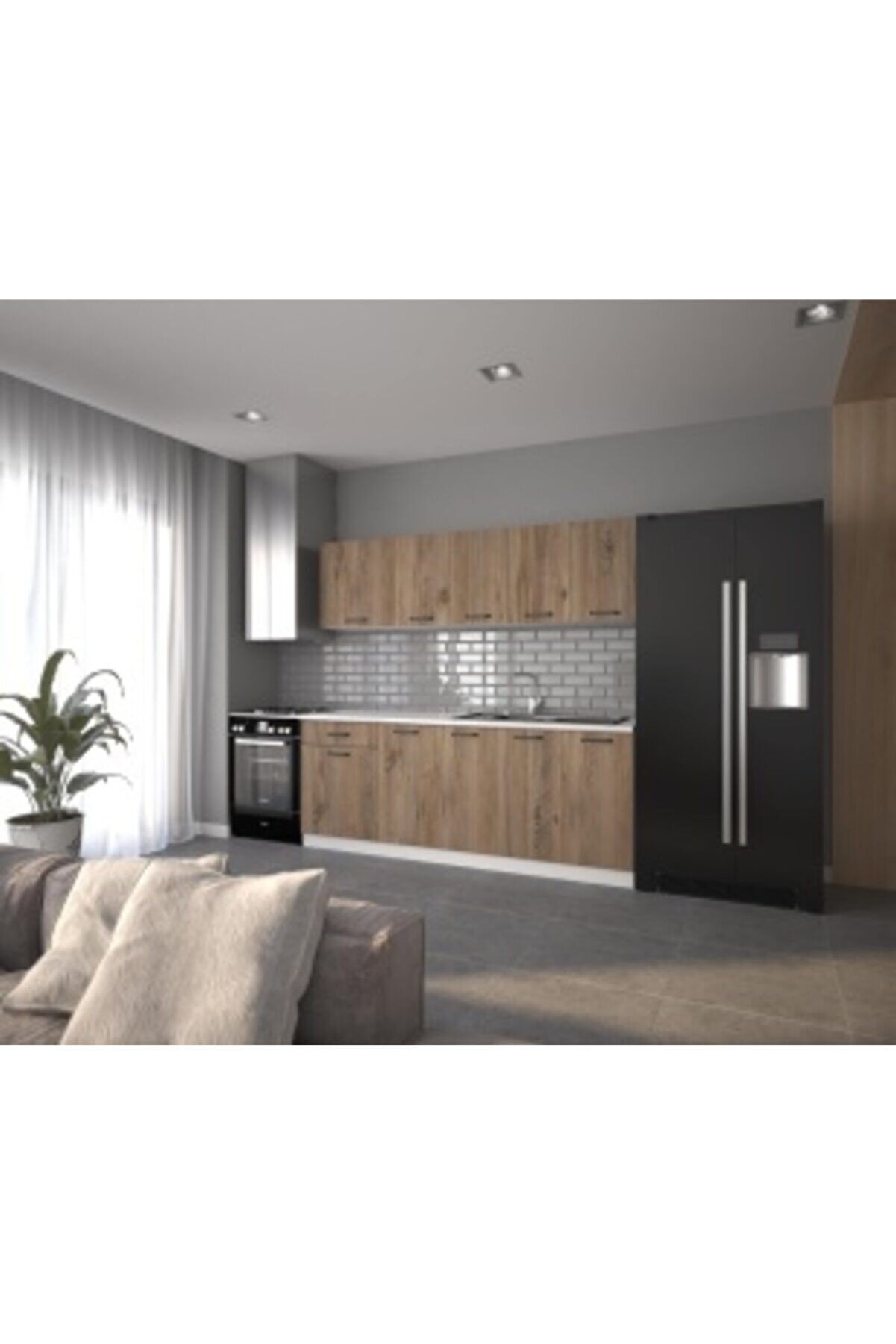 Vi̇sasconcept 220 Cm Anadolu Hazır Mutfak Dolabı Atlanti̇k &Ccedil;am(Tezgah Dahi̇l)