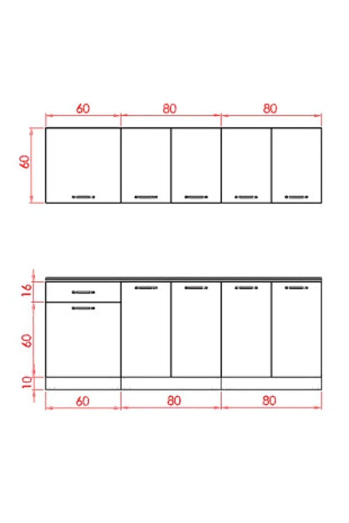 Vi̇sasconcept 220 Cm Anadolu Hazır Mutfak Dolabı Atlanti̇k &Ccedil;am(Tezgah Dahi̇l)