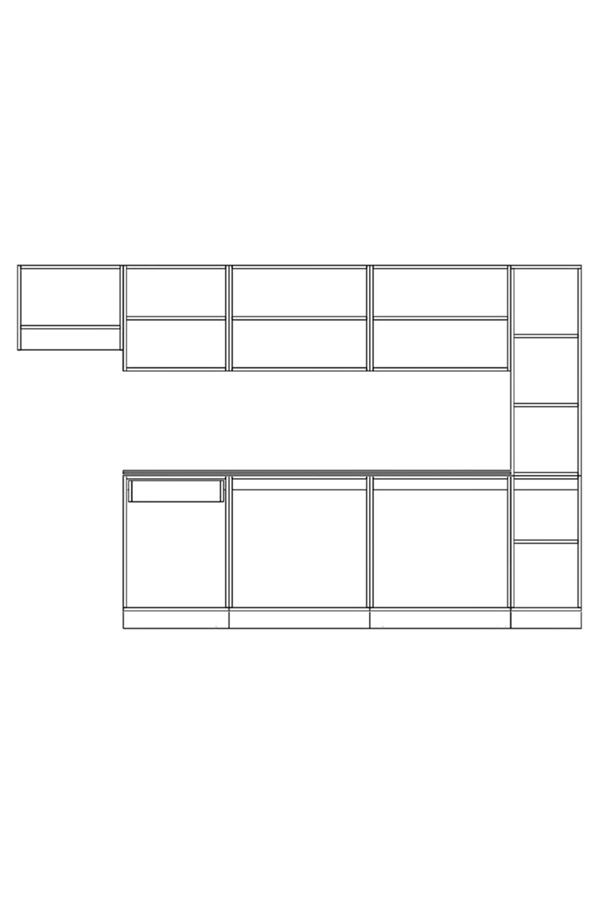 Vi̇sasconcept 320 Cm Bulut Hazır Mutfak Dolabı Ki̇ler Ve Aspi̇rat&ouml;r Mod&uuml;ll&uuml; Beyaz(Tezgah Dahi̇l)