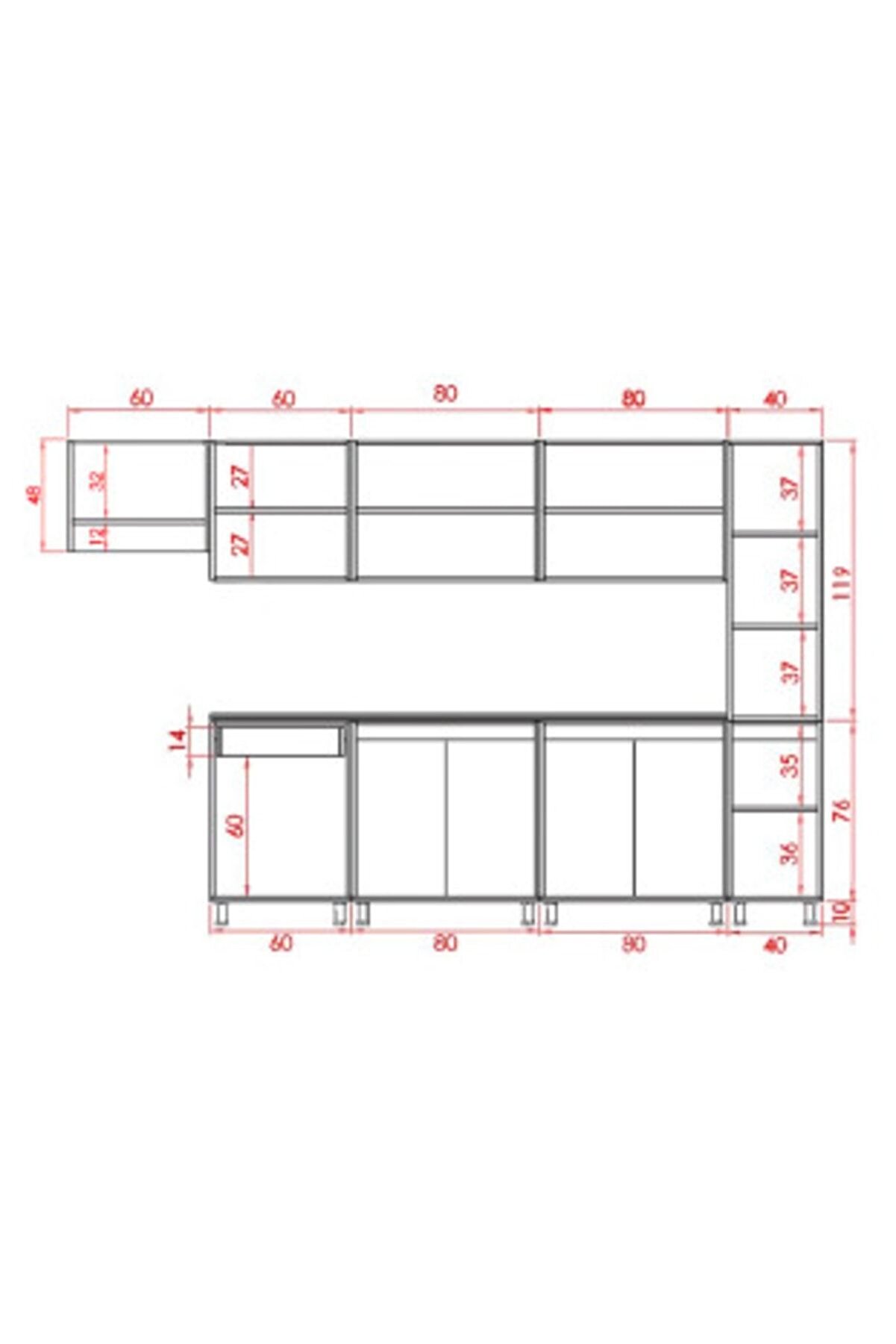 Vi̇sasconcept 320 Cm Zeynep Hazır Mutfak Dolabı Ki̇ler Ve Aspi̇rat&ouml;r Mod&uuml;ll&uuml; Atlanti̇k &Ccedil;am(Tezgah Dahi̇l)