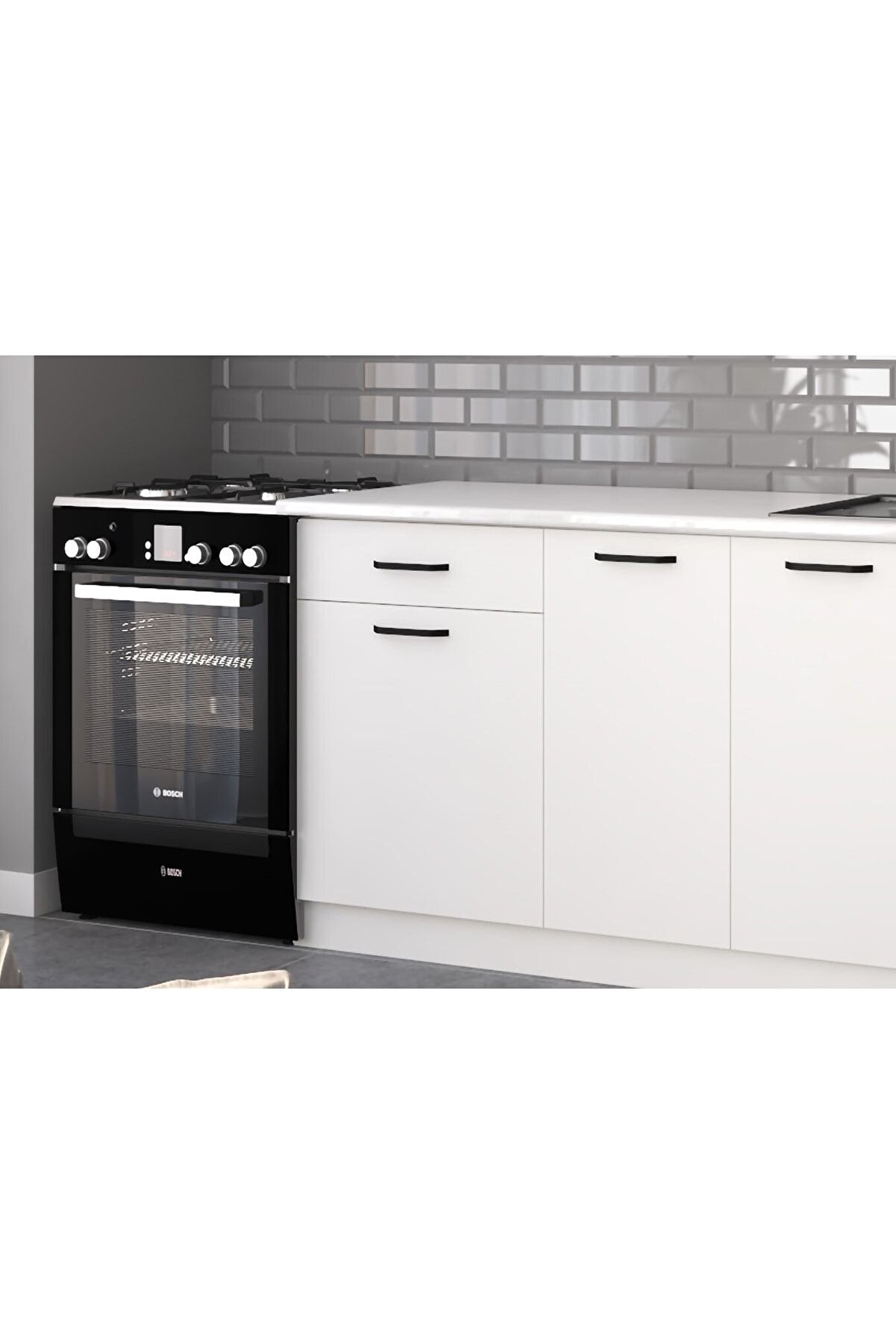 Vi̇sasconcept 60 Cm Tek &Ccedil;ekmeceli̇ Mutfak Alt Mod&uuml;l&uuml; Beyaz &Uuml;st Panel Dahi̇l