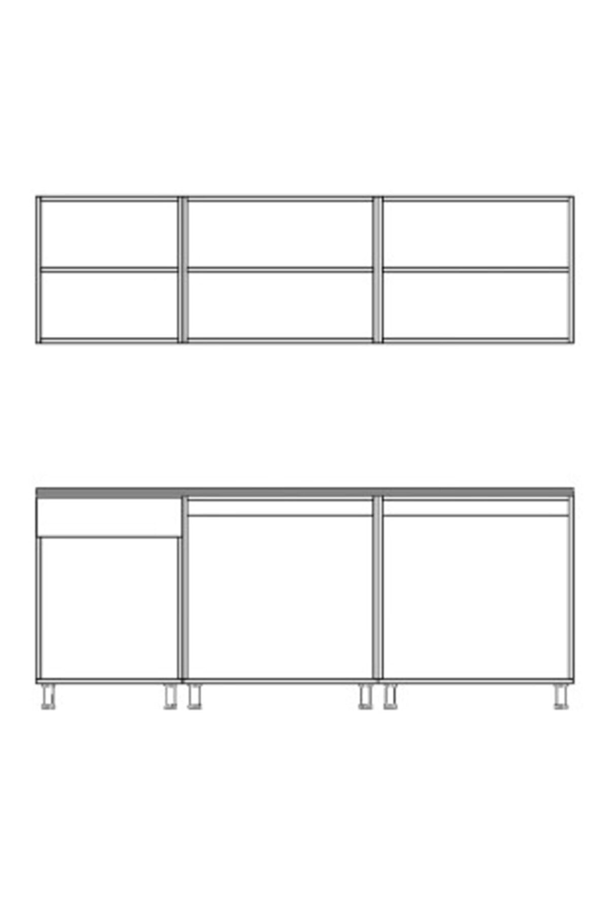 Vi̇sasconcept 220 Cm Anadolu Hazır Mutfak Dolabı Atlanti̇k &Ccedil;am(Tezgah Dahi̇l)
