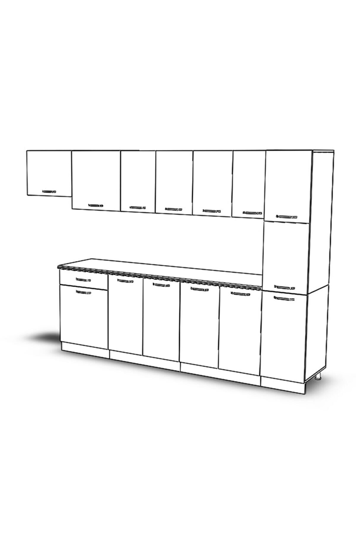 Vi̇sasconcept 320 Cm Bulut Hazır Mutfak Dolabı Ki̇ler Ve Aspi̇rat&ouml;r Mod&uuml;ll&uuml; Beyaz(Tezgah Dahi̇l)