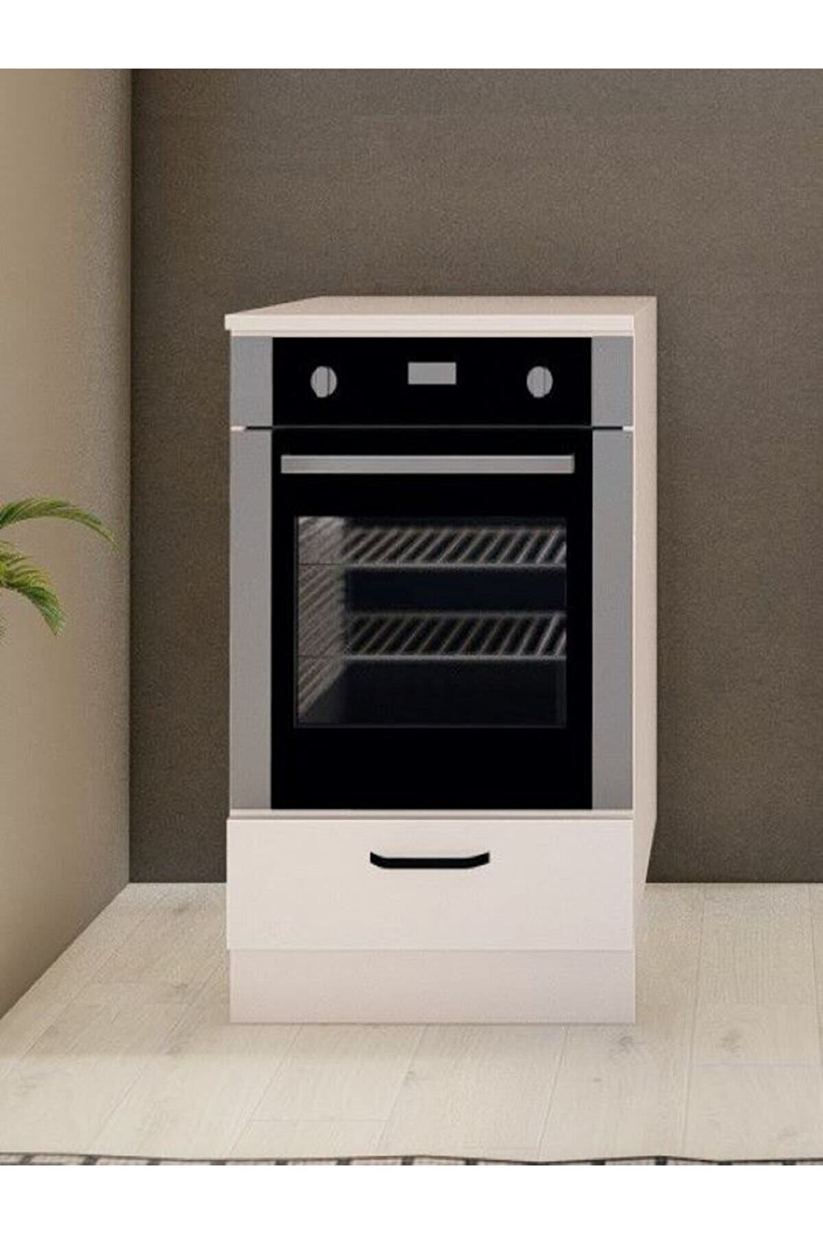 Vi̇sasconcept 60 Cm &Ccedil;ok Ama&ccedil;lı Mutfak Ankastre Dolabı Beyaz - &Uuml;st Panel Dahi̇l