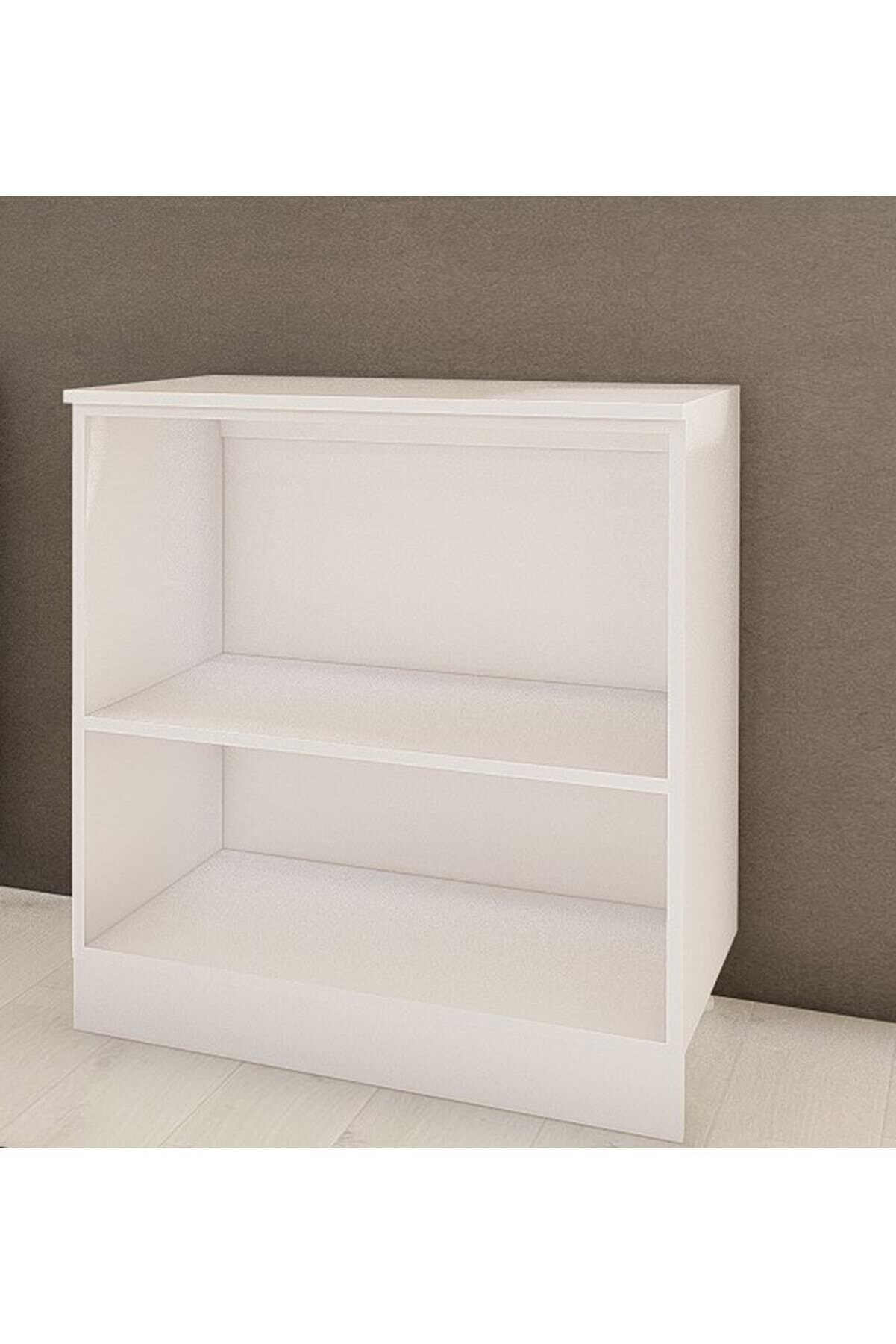 Vi̇sasconcept 80 Cm &Ccedil;ok Ama&ccedil;lı Raflı Mutfak Alt Dolabı Beyaz - &Uuml;st Panel Dahi̇l